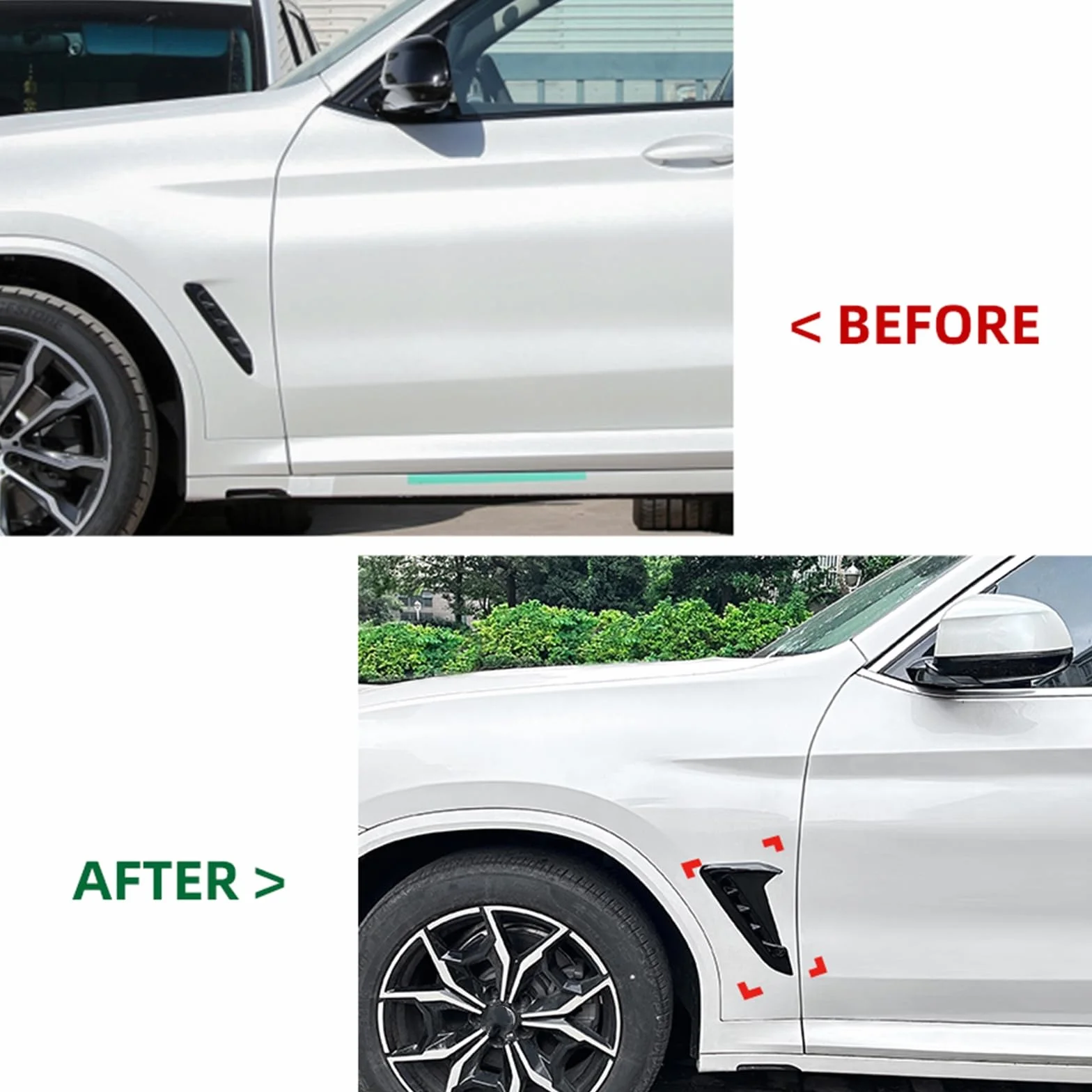 BMW X3 X4 G01 G02 M Sport 2018-2023 błotnik boczny osłona wentylacyjna włókno węglowe czarny