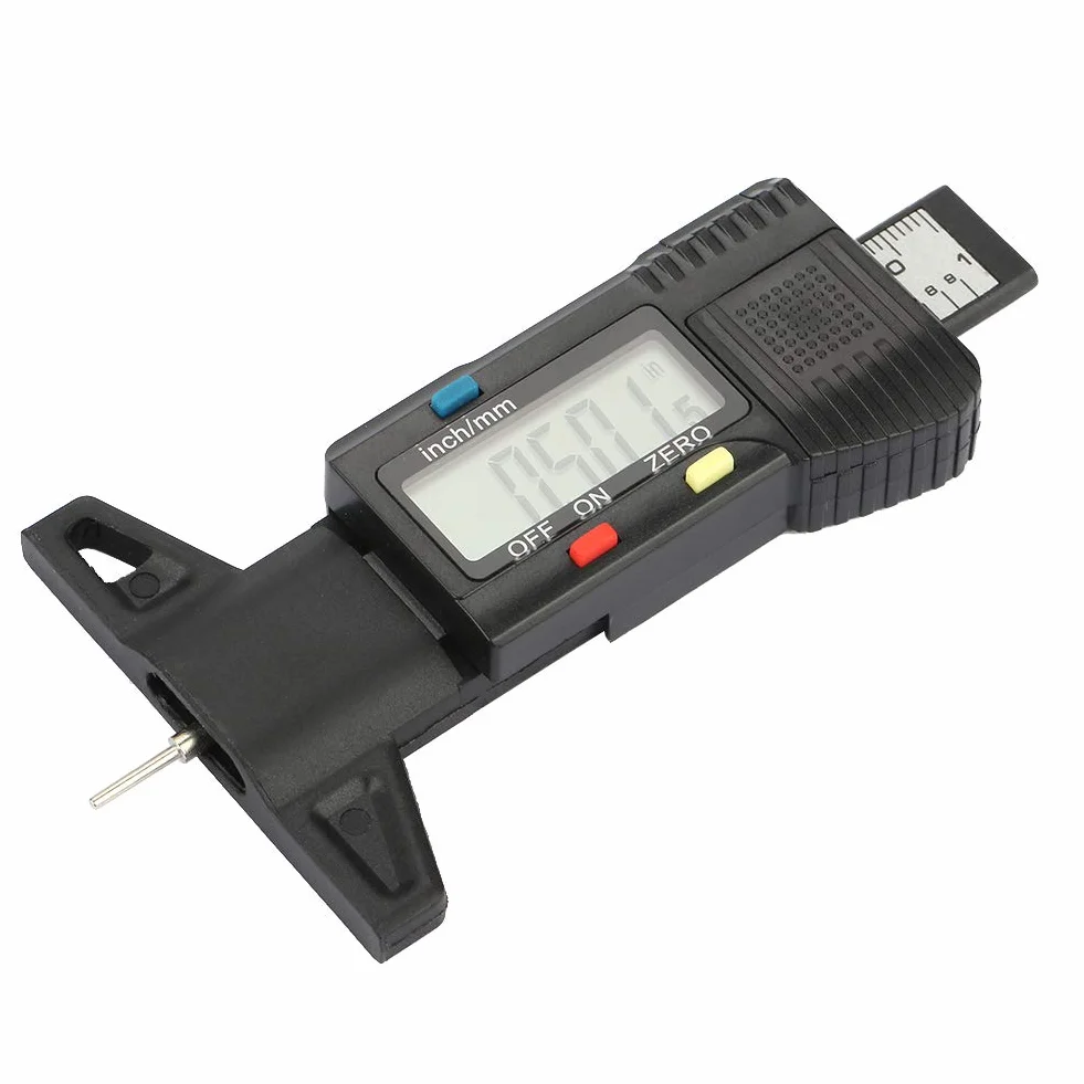 Cyfrowy miernik głębokości bieżnika opony z manometrem ciśnienia LCD