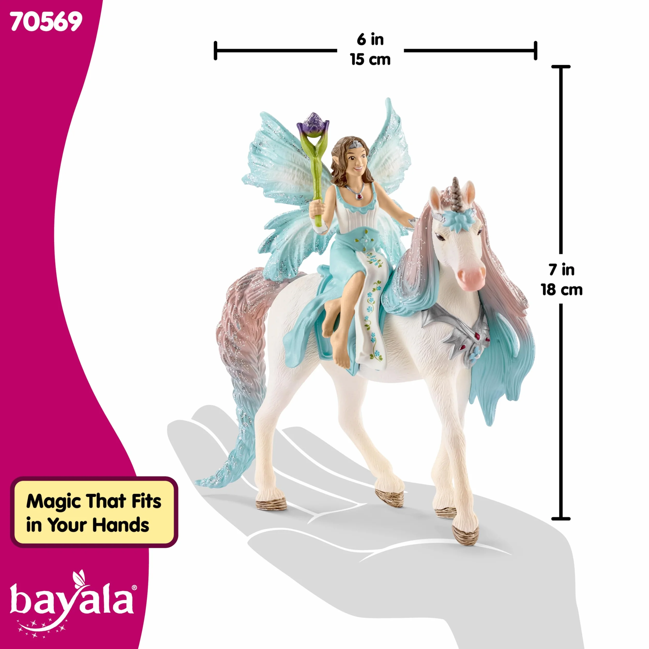 Schleich Slh70569 Wróżka Eyela Z Jednorożcem Księżniczką,Wielokolorowy