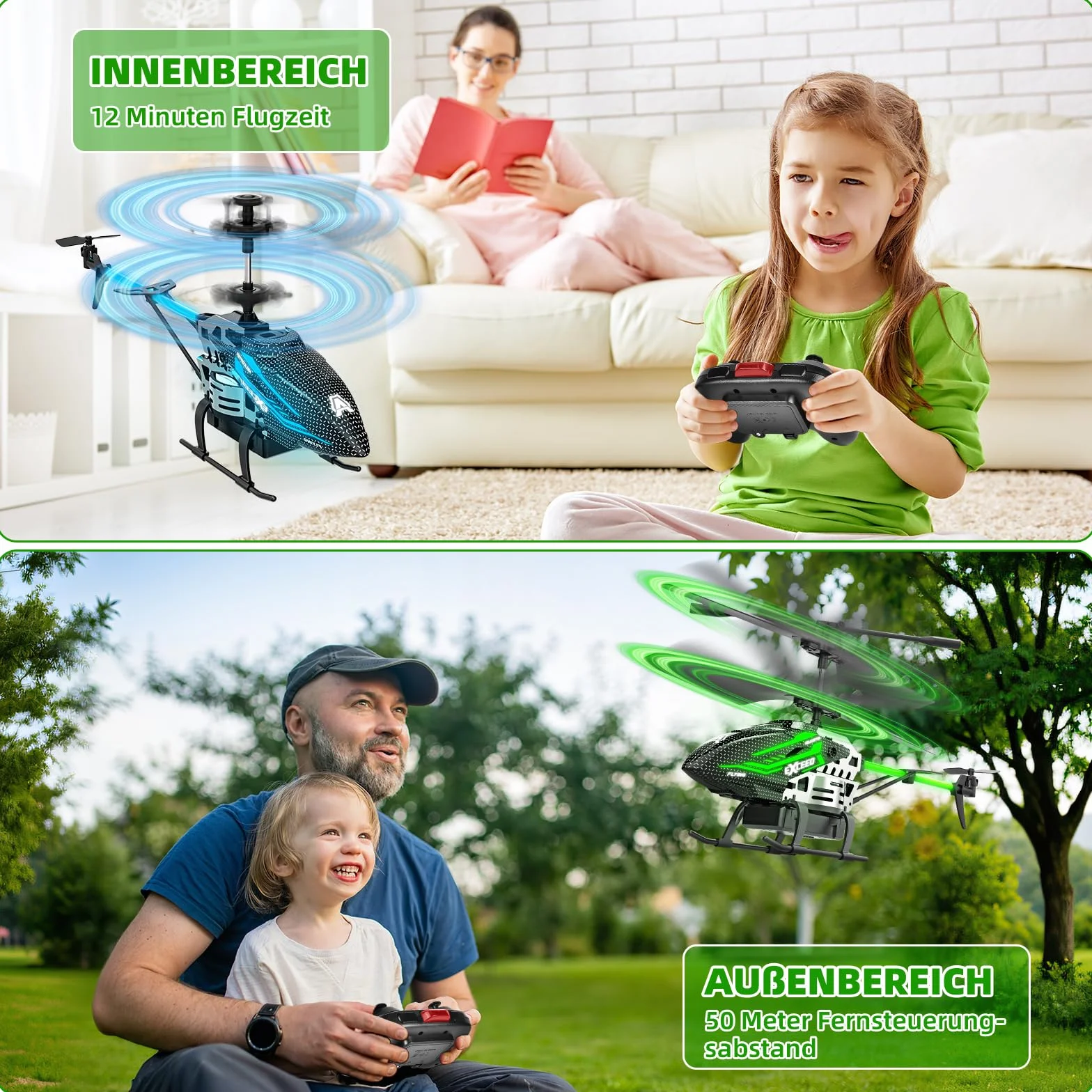 BuzzoXerex Zdalnie sterowany helikopter, 2.4G RC Helikopters, dziecko z oświetleniem LED i 3,5 kanałów, zdalnie sterowany samolot z żyroskopem i stałą wysokością, idealny prezent dla dzieci dorosłych