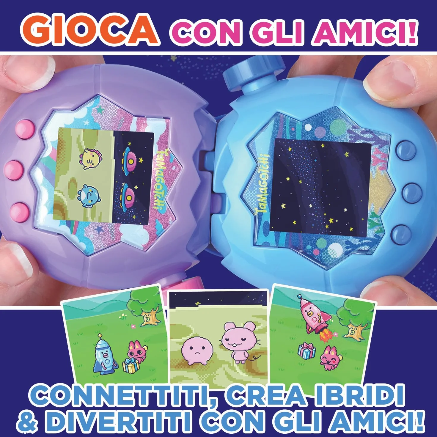 TAMAGOTCHI Bandai Paradise Terre - Wirtualne zwierzę do hodowli z kółkiem zoomu - interaktywna zabawka w języku francuskim - Różowo-zielony model Ziemi - Zabawka dla dzieci w wieku 6 lat i powyżej