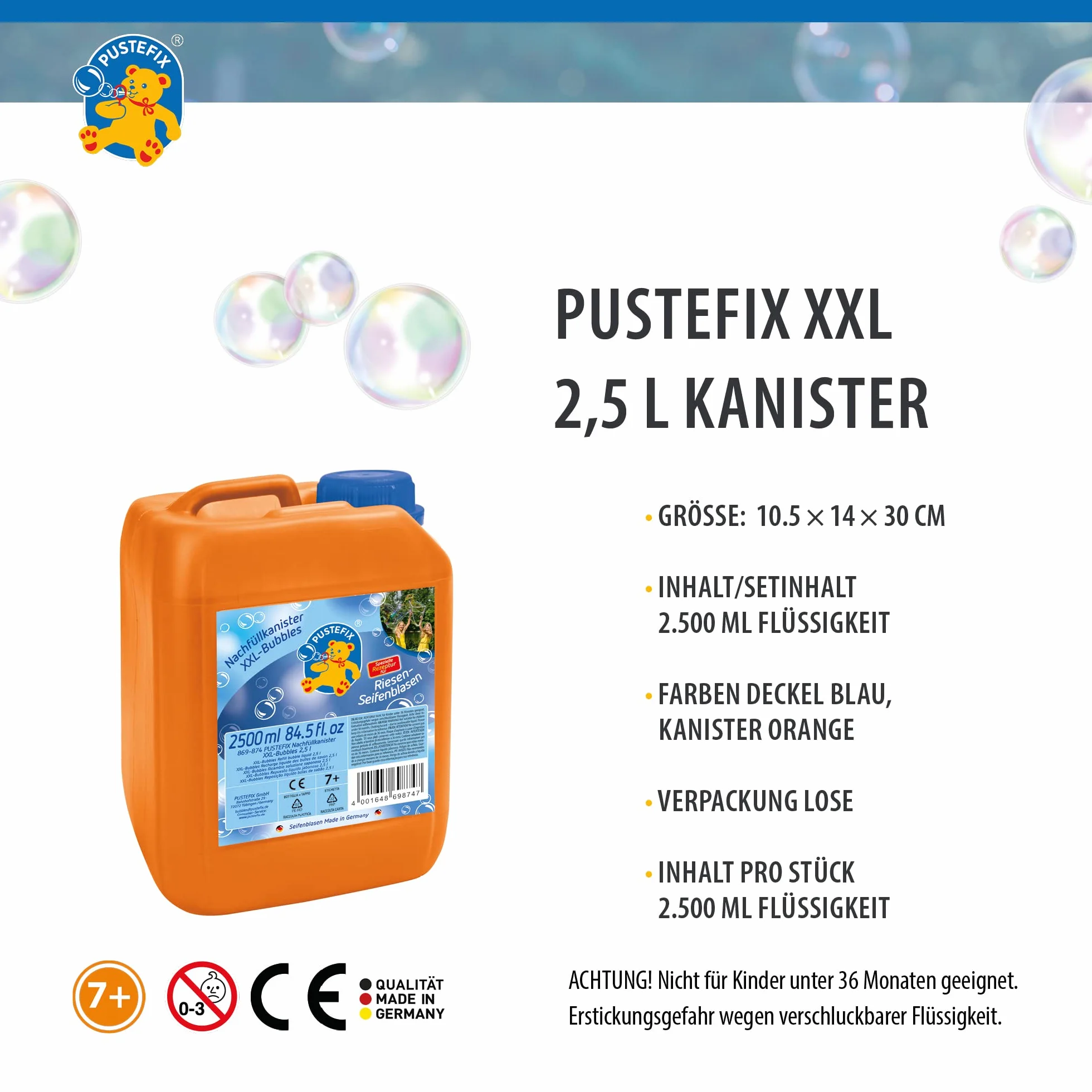Pustefix płyn bąbelkowy Kanister 2,5 litra