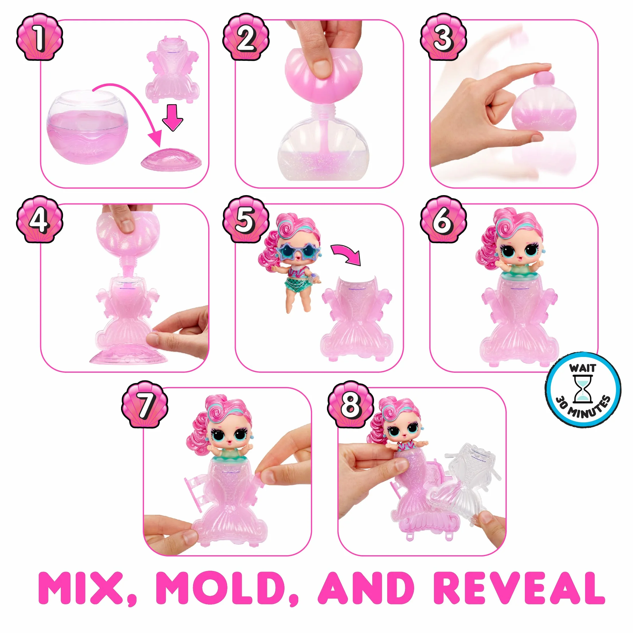 L.O.L. Surprise! Mermaids Tots - Modne Maluchy ze Zmieniającymi Kolor Ogonami - Odpowiednie dla Kolekcjonerów, Dziewczynek i Chłopców w Wieku 4+