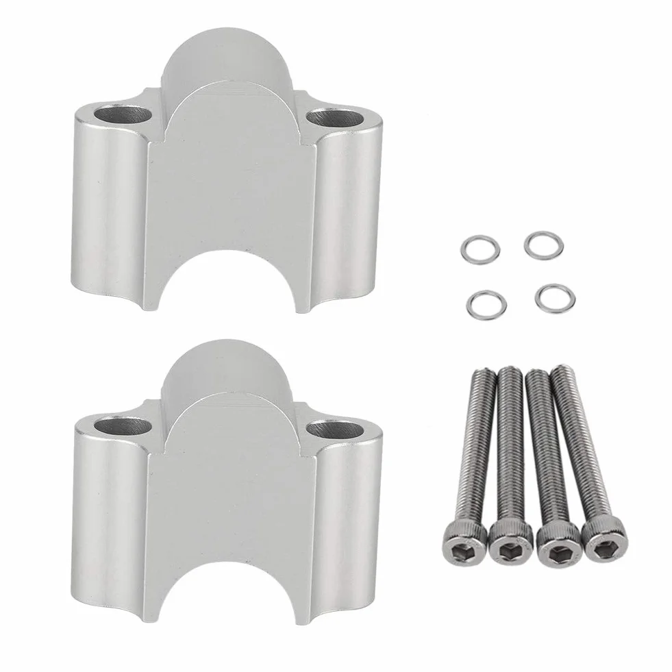 Riser Kierownica Uniwersalny Ze Stopu Aluminium 7/8'' 22 mm z Zaciskiem Zwiększonym do Motocykla Dirt Bike ATV (Srebrny chrom)