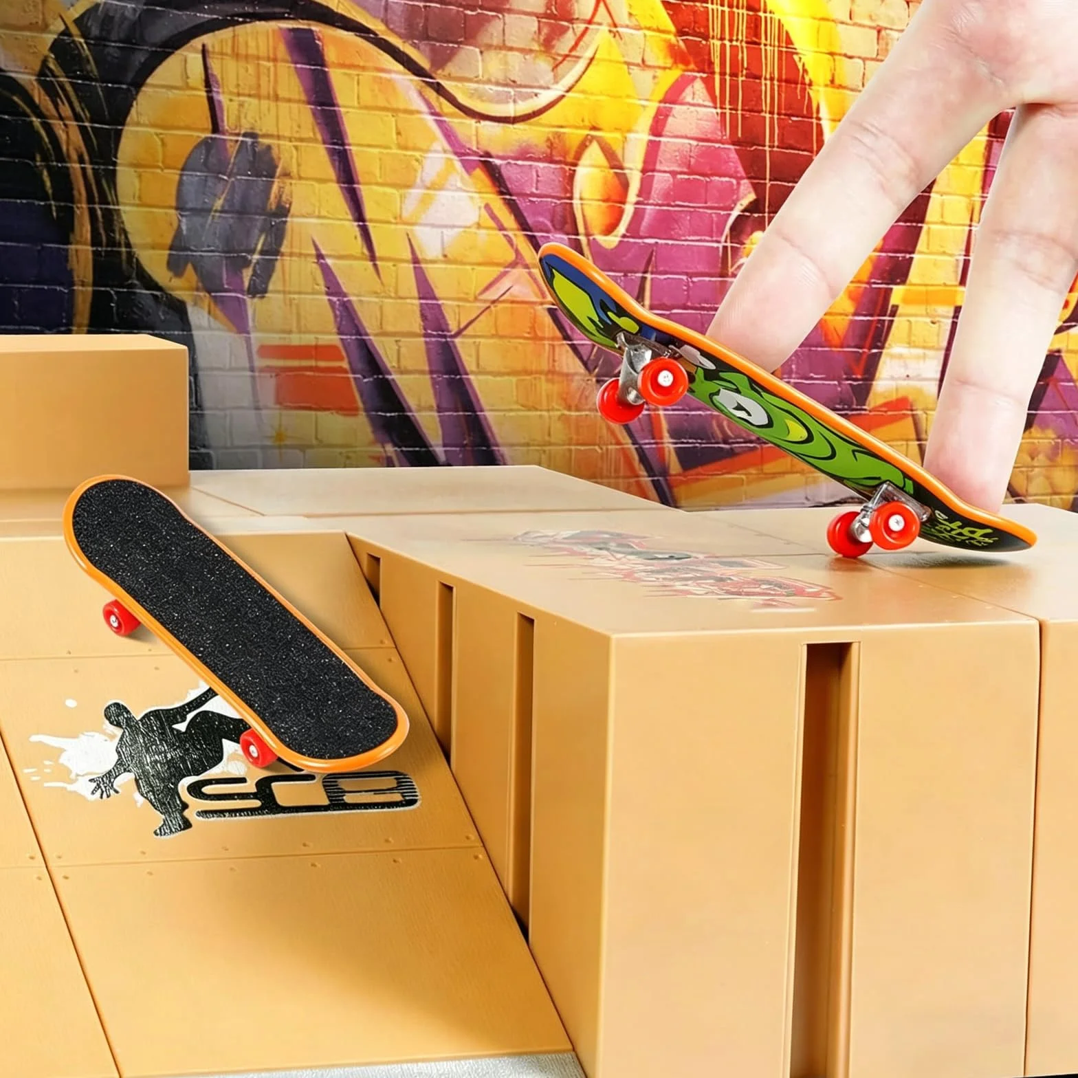 Zestaw 5 w 1 Finger Skate Park Kit, Samodzielny montaż Zestaw rampy na podstrunnicę, Mini Skate Park Deck, na Desktop Skate Park, Edukacyjne Zabawki Finger Prezent