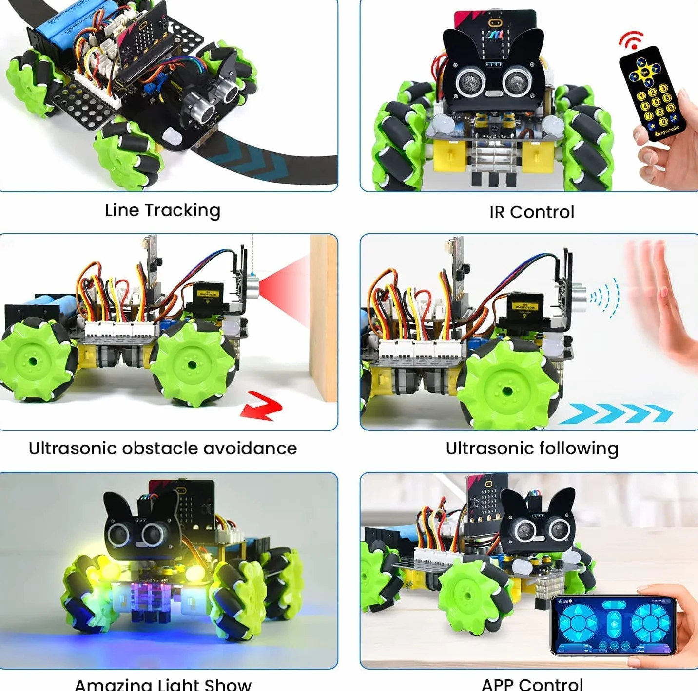 KEYESTUDIO Zestaw robota do Arduino IDE, Smart Home RV Car Kit z UNO R3 | inteligentny zestaw robota STEM | zestaw IoT z modułem Line-Tracking, czujnikiem ultradźwiękowym, projektem muzycznym itd. 13 funkcji