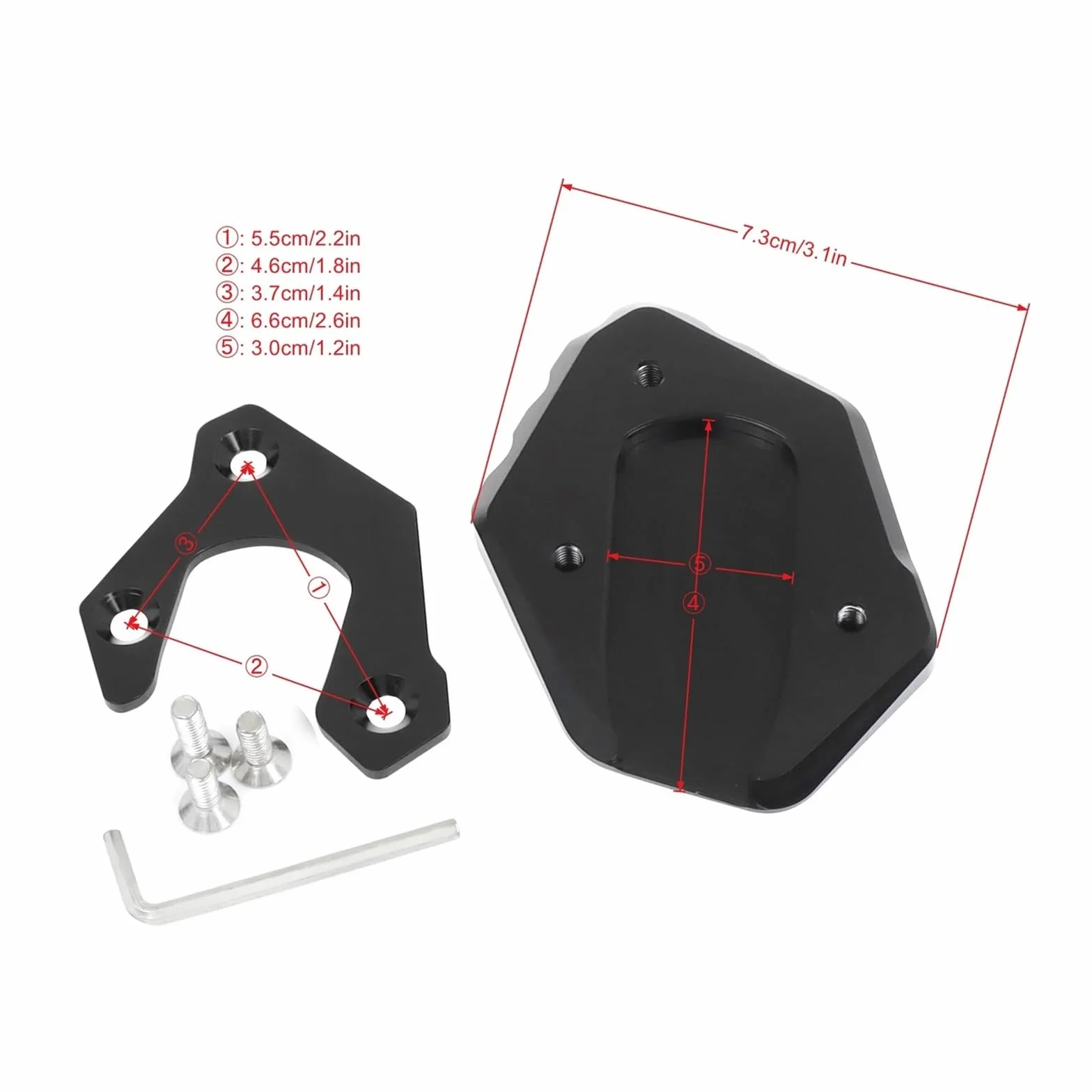 Akcesoria motocyklowe CNC Podpórka boczna Stopka boczna Rozszerzenie Podkładki Płyta Wsporcza Kompatybilna z FJR1300 FJR 1300 2001-2019