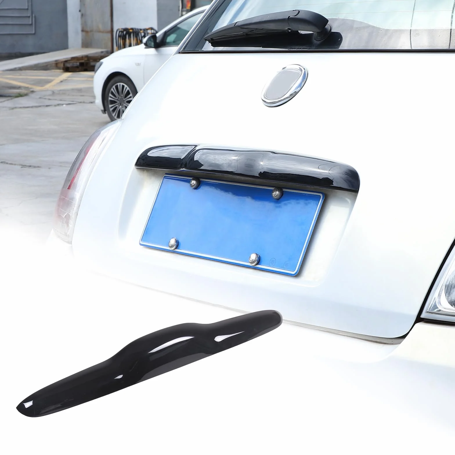 ABS osłona tylnej klapy bagażnika do Fiat 500 2010-2023, czarny połysk