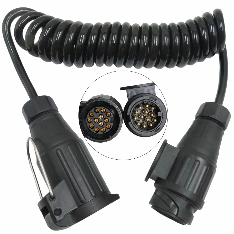 Przedłużacz przyczepy 13-stykowy kabel spiralny do samochodu kempingowego