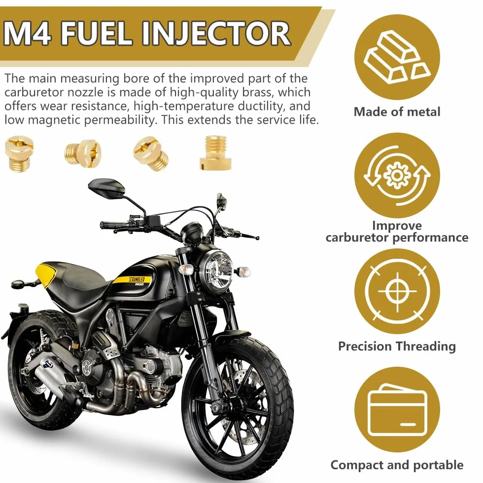 M4 Zestaw gaźników GY6 50cc 139QMB Scooter PZ19 4 mm dysza główna z 15 igłami