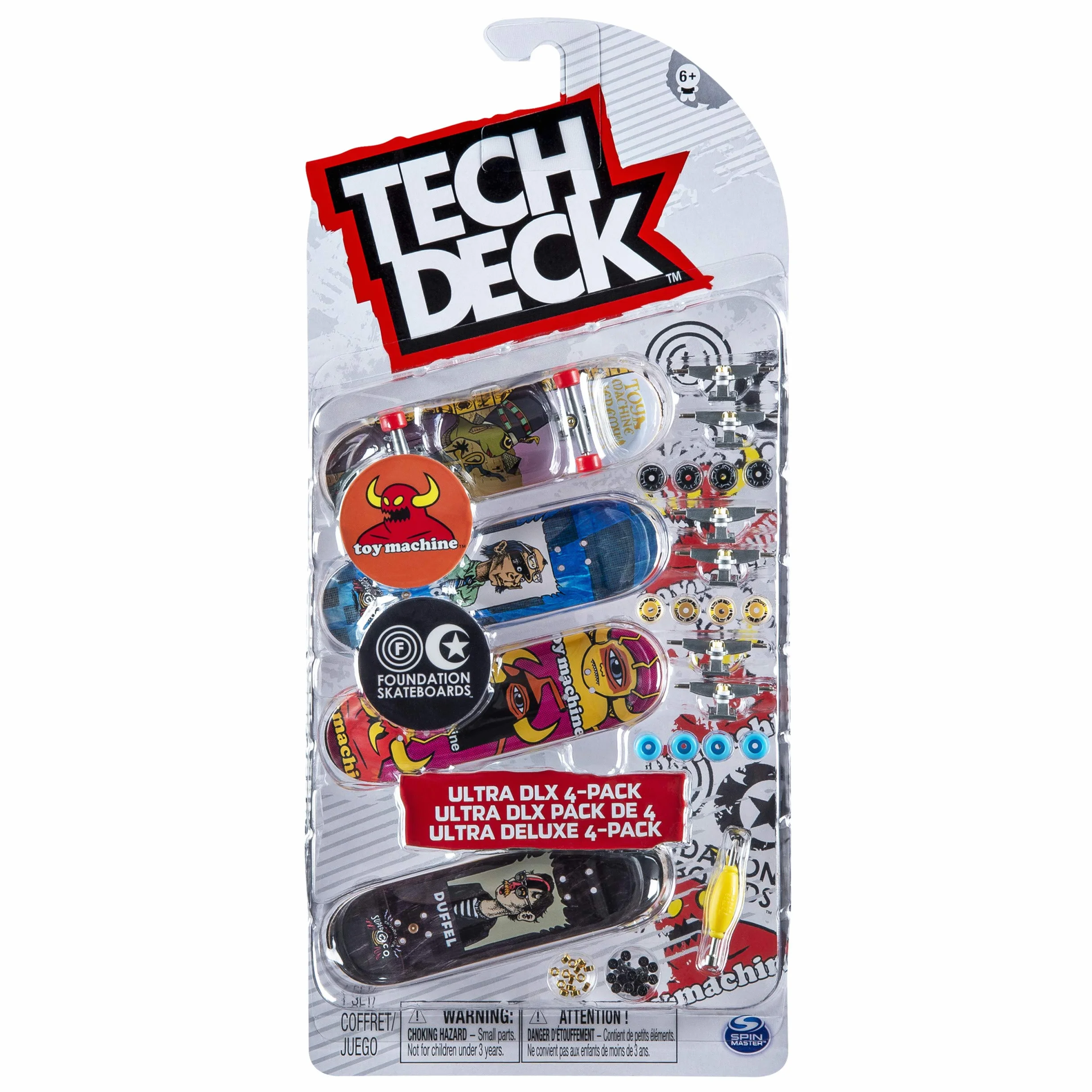 Tech Deck 96mm Fingerboards Ultra DLX 4-Pack (Styles Vary), Kids Christmas Toy Gifts for Boys and Girls Ages 6 and up
