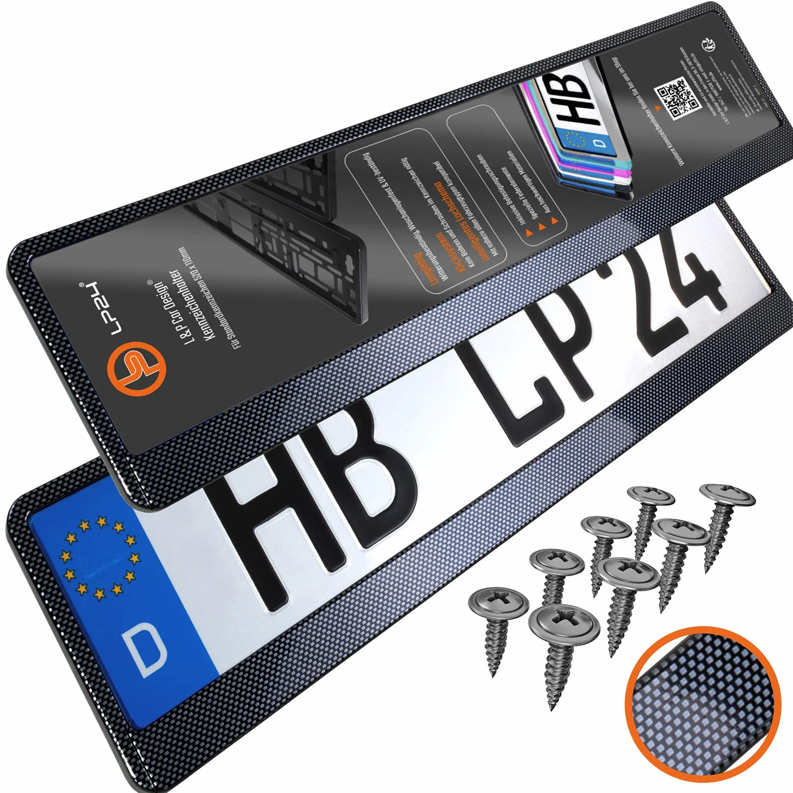 Uchwyt tablicy rejestracyjnej carbon look 520x110 mm Ramka do tablic rejestracyjnych dla polskich tablic PL