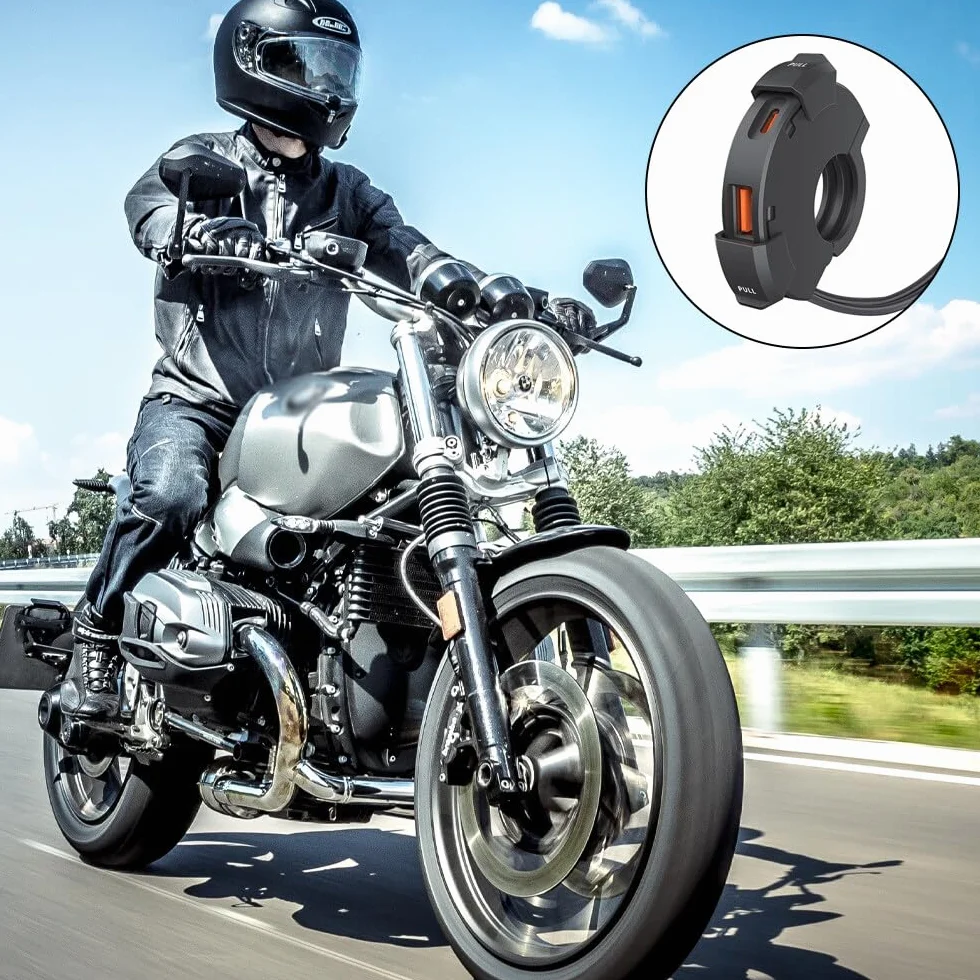 Gniazdo USB Moto 12V Wodoodporne 30W QC3.0 USB-A PD Type-C Ładowarka Motocyklowa 12V-24V