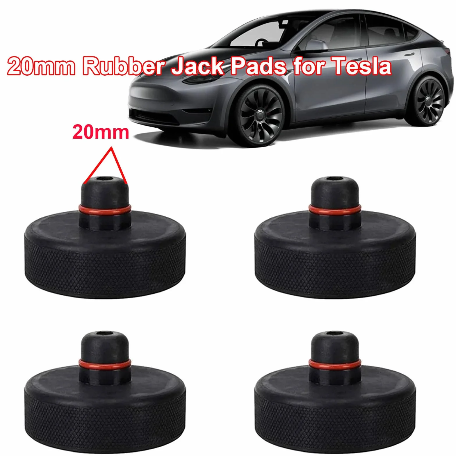 Podkładki gumowe 20 mm do modelu 3/S/X/Y | Gumowe krążki podnośnikowe Adaptery podnośników podłogowych(4pcs)