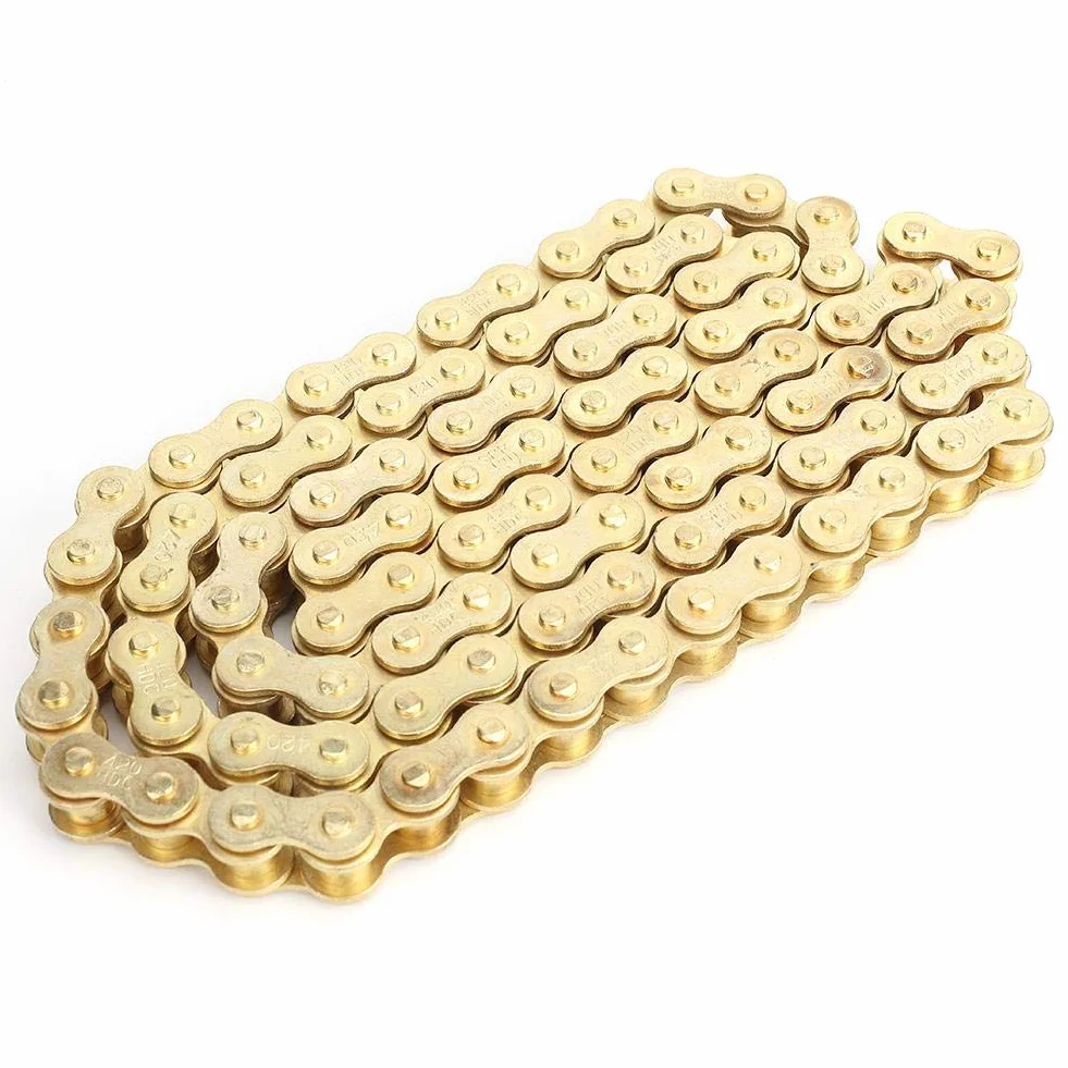 Łańcuch napędowy 420 48 ogniw złoty do motocykli 50 110 125 cm3