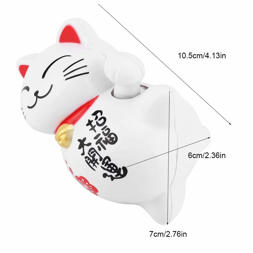 Zasilany energią słoneczną uroczy machający kot żywy i piękny chiński kot Maneki Neko bogactwo szczęście kot fengshui szczęśliwy kot wahadłowe ramię do dekoracji recepcji, samochodu, otworów