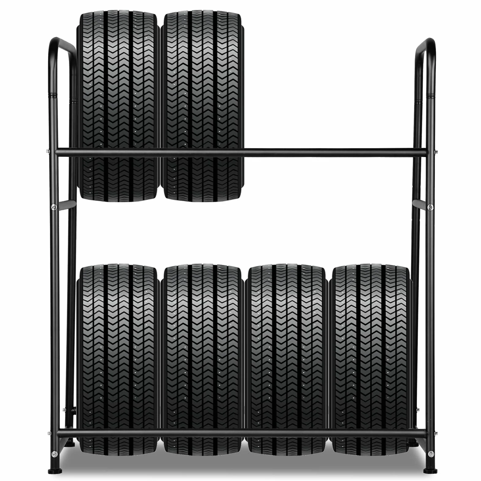 Lospitch Stojak na opony 8 opon 107x46x117 cm malowany proszkowo metalowa półka warsztatowa