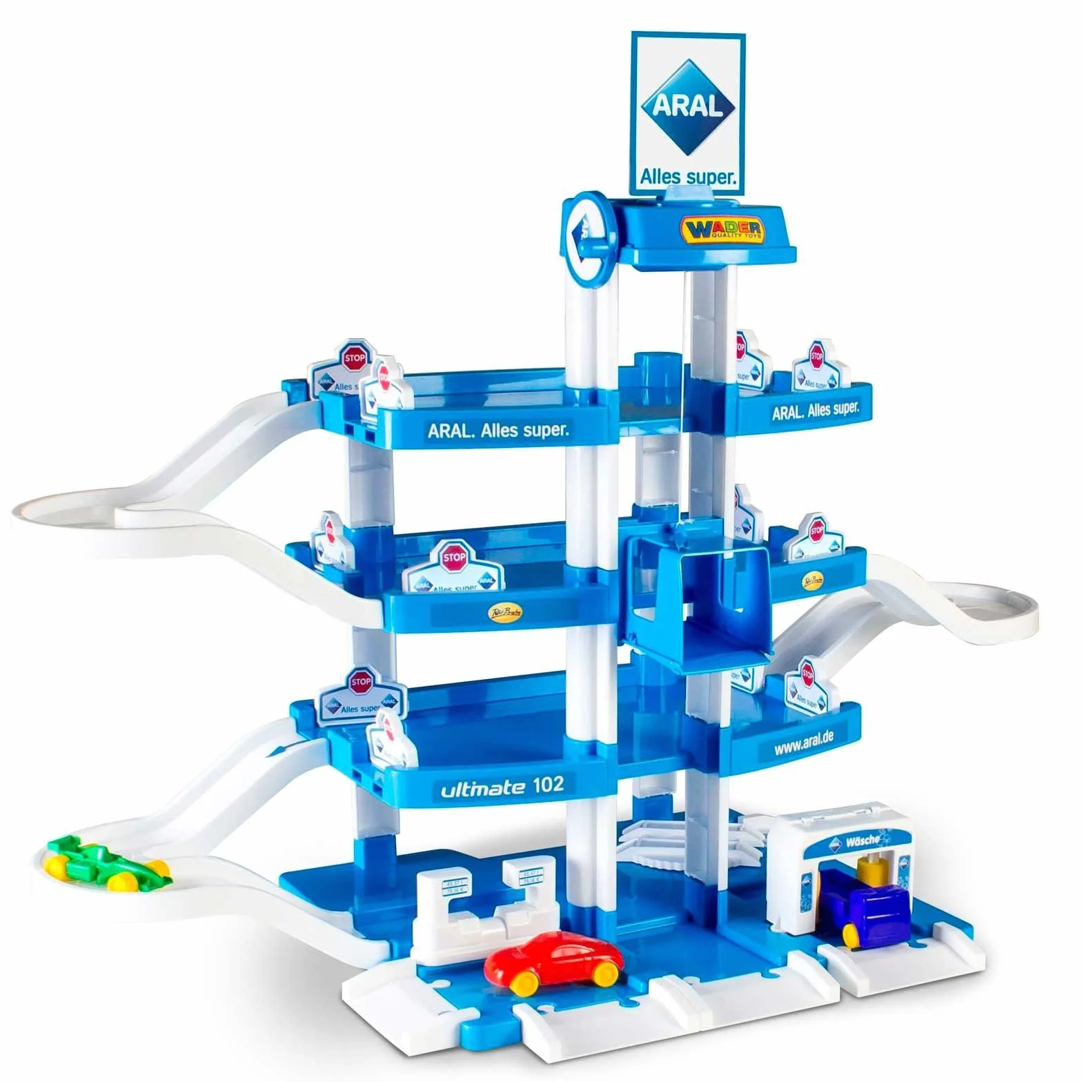 Wader Quality Toys Garaż ARAL-2 z 4 poziomami i samochodami Polesie46093