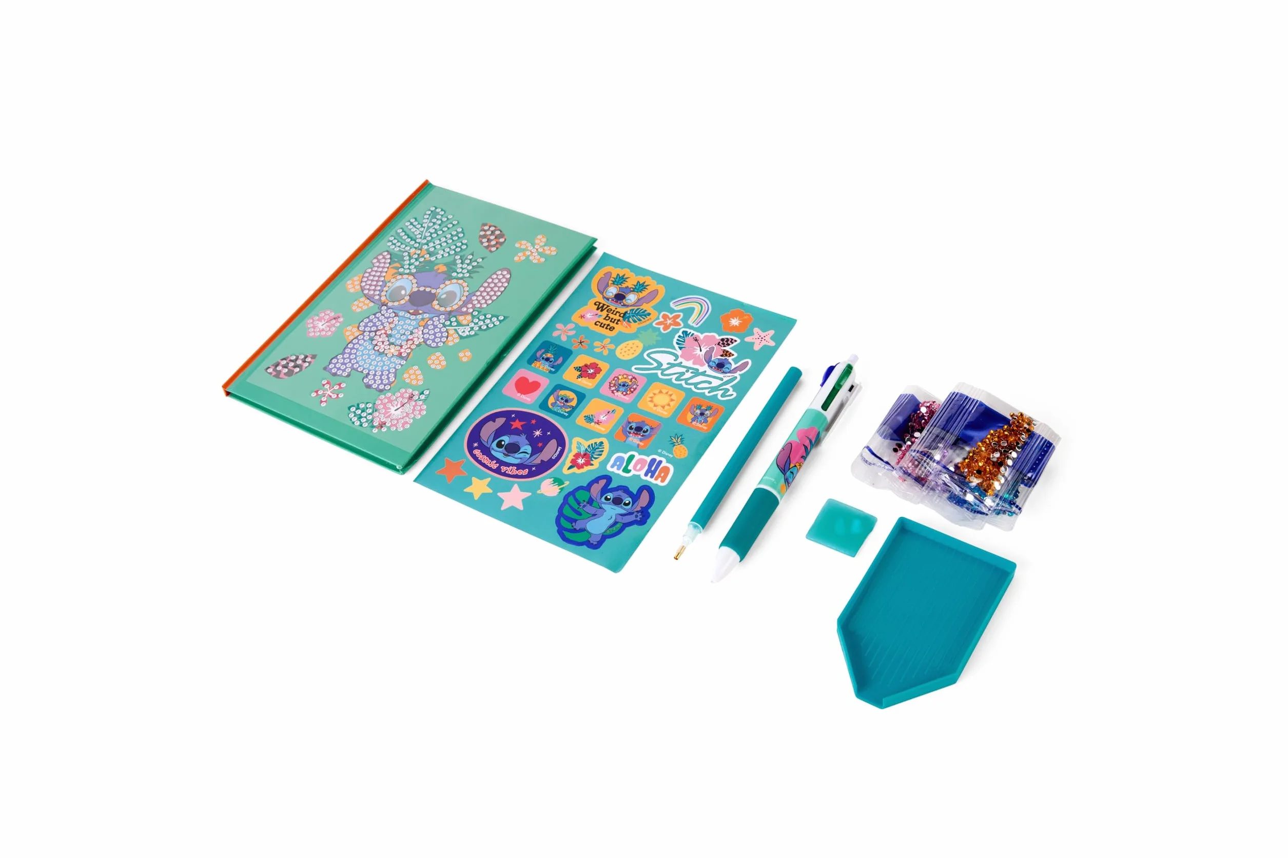 Zestaw dziennik Stitch dla dzieci | Zestaw do rysowania diamentowego dla dzieci od 3 lat | Z naklejkami i błyszczykami | Kreatywny prezent dla dziewczynek | Zestaw do majsterkowania DIY z dziennikiem
