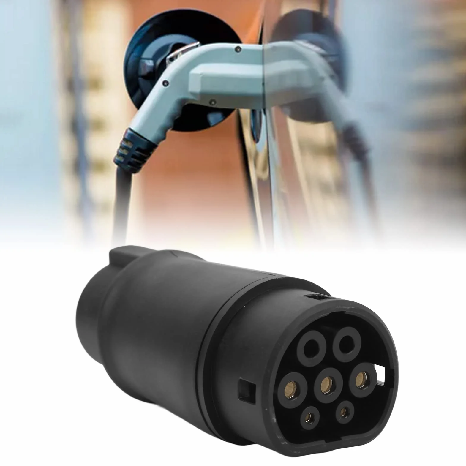 Aramox Adapter do ładowania pojazdów elektrycznych typu 1 do typu 2 Złącze EV 16-32A 220-250 V dla pojazdów standardowych od USA do UE