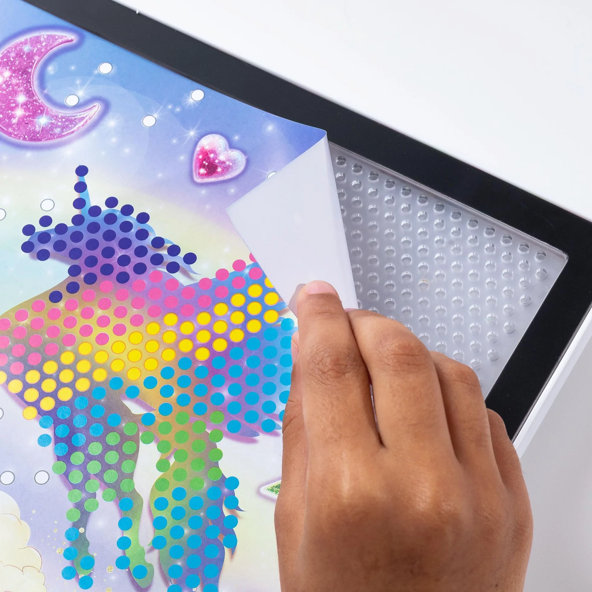 Basic Fun Lite-Brite Colour Pop Rainbow Dreams – Kreatywna gra swietlna teczowa z kolorowymi kolkami