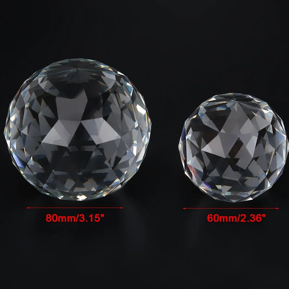 Wyczyść pryzmat kula kryształowa kula kryształowa szklana kula 60/80mm kryształowa kula pryzmaty Suncatcher dla Feng Shui kryształowe szklane kule kryształowe (60mm)