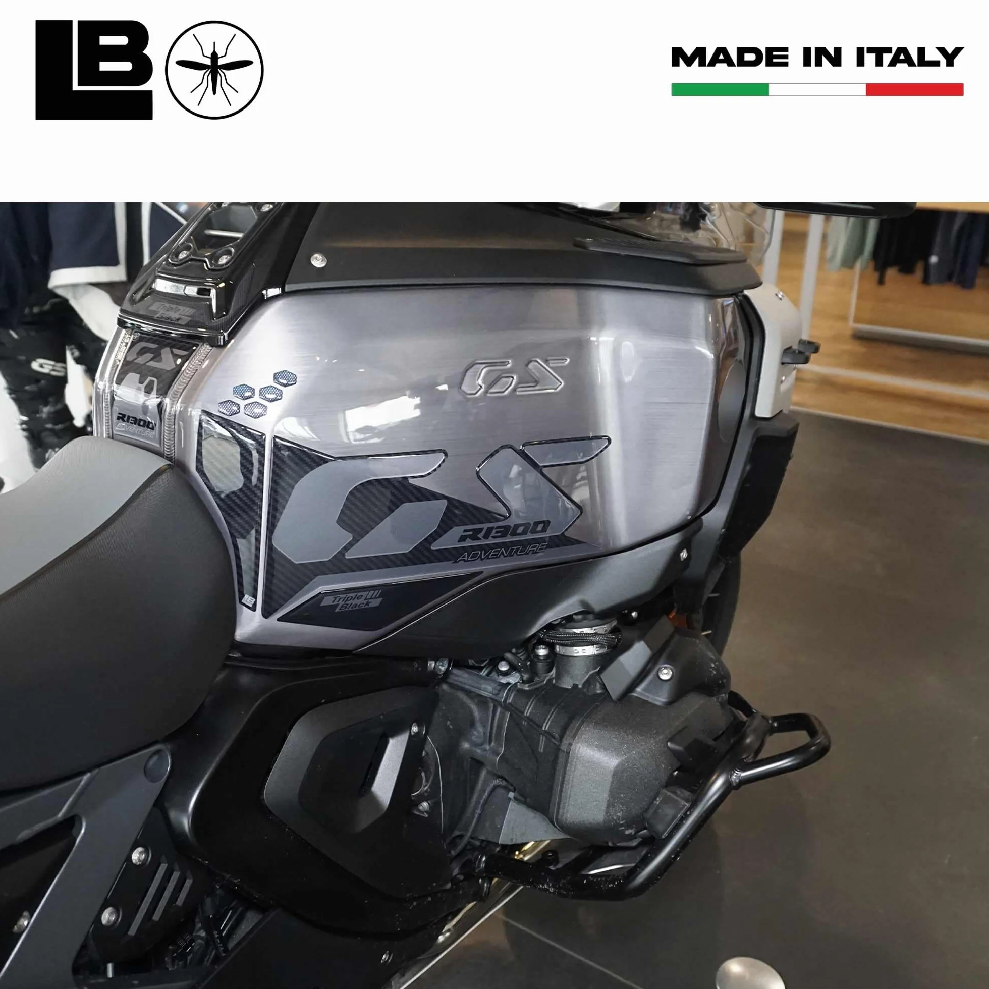 labelbike - Naklejki 3D z żywicy, Ochrona i Dekoracje boczne Motocykli kompatybilne z BMW R1300 GS Adventure - Szare