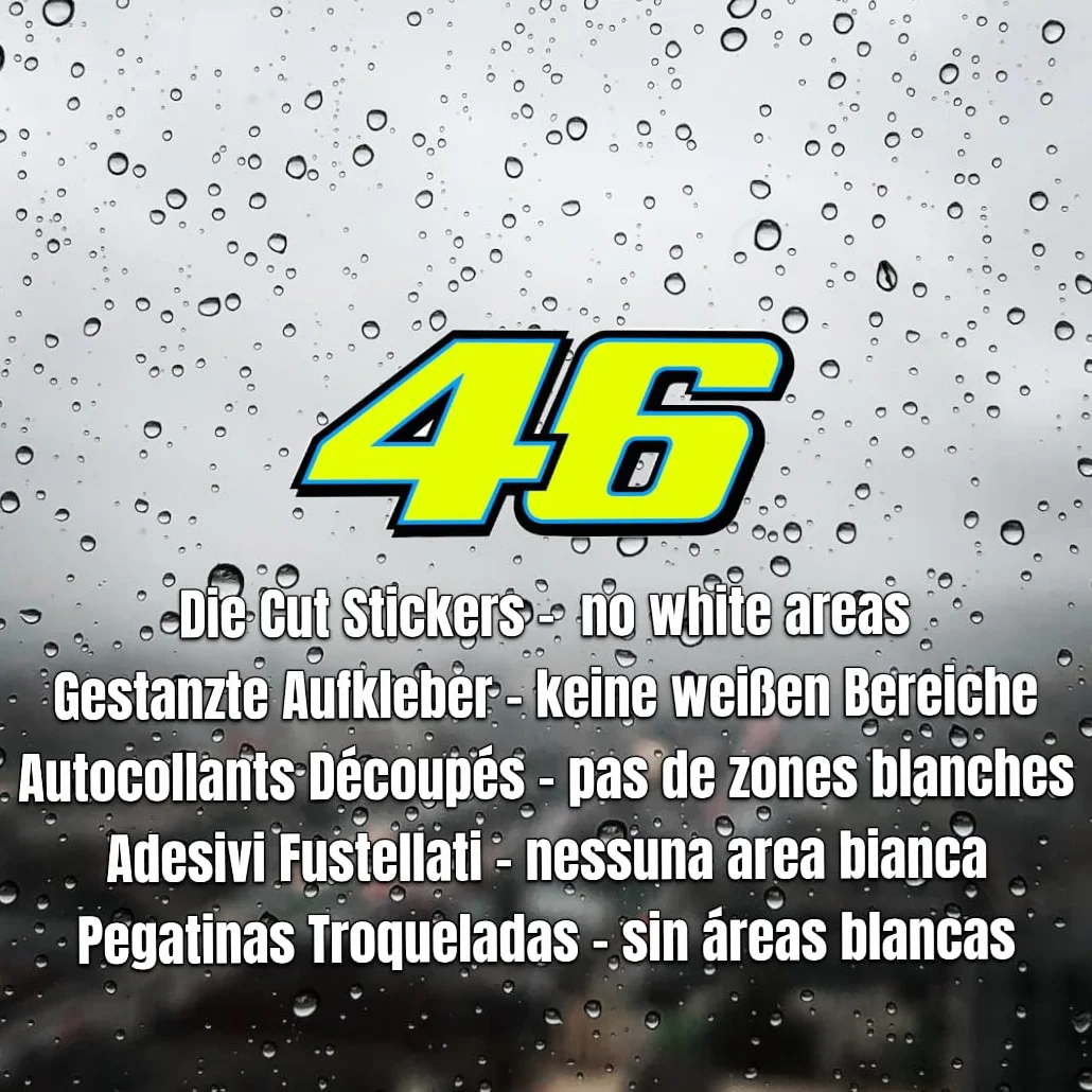 Valentino Rossi winylowa naklejka fluorescencyjna żółta 46 15 cm