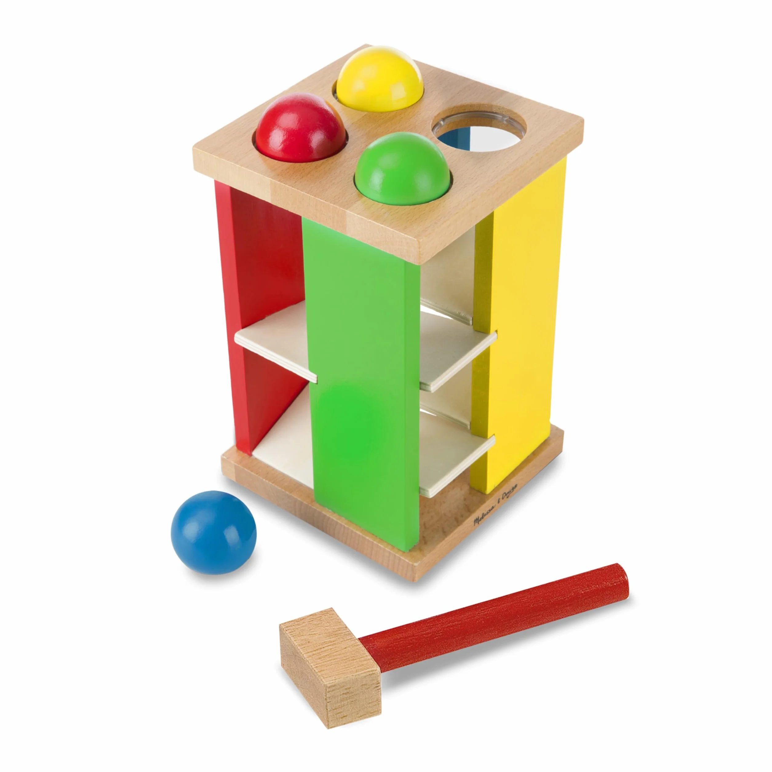 Melissa & Doug – wieża do wbijania i toczenia | zabawka rozwojowa | motoryka | rozwiązywanie problemów | 3+ | prezent dla chłopca lub dziewczynki