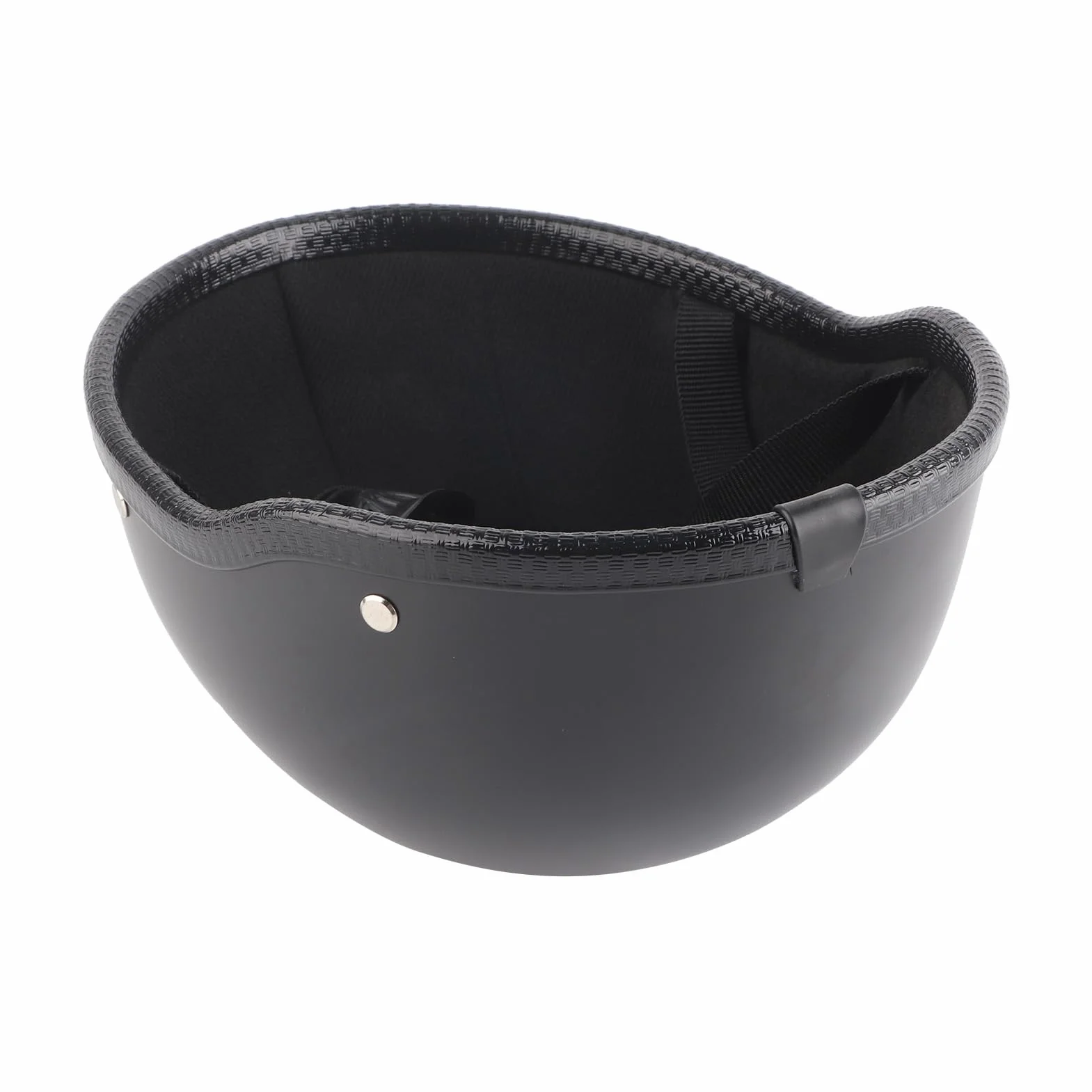 Kask Motocyklowy Półtwarzowy Matowy Czarny Retro