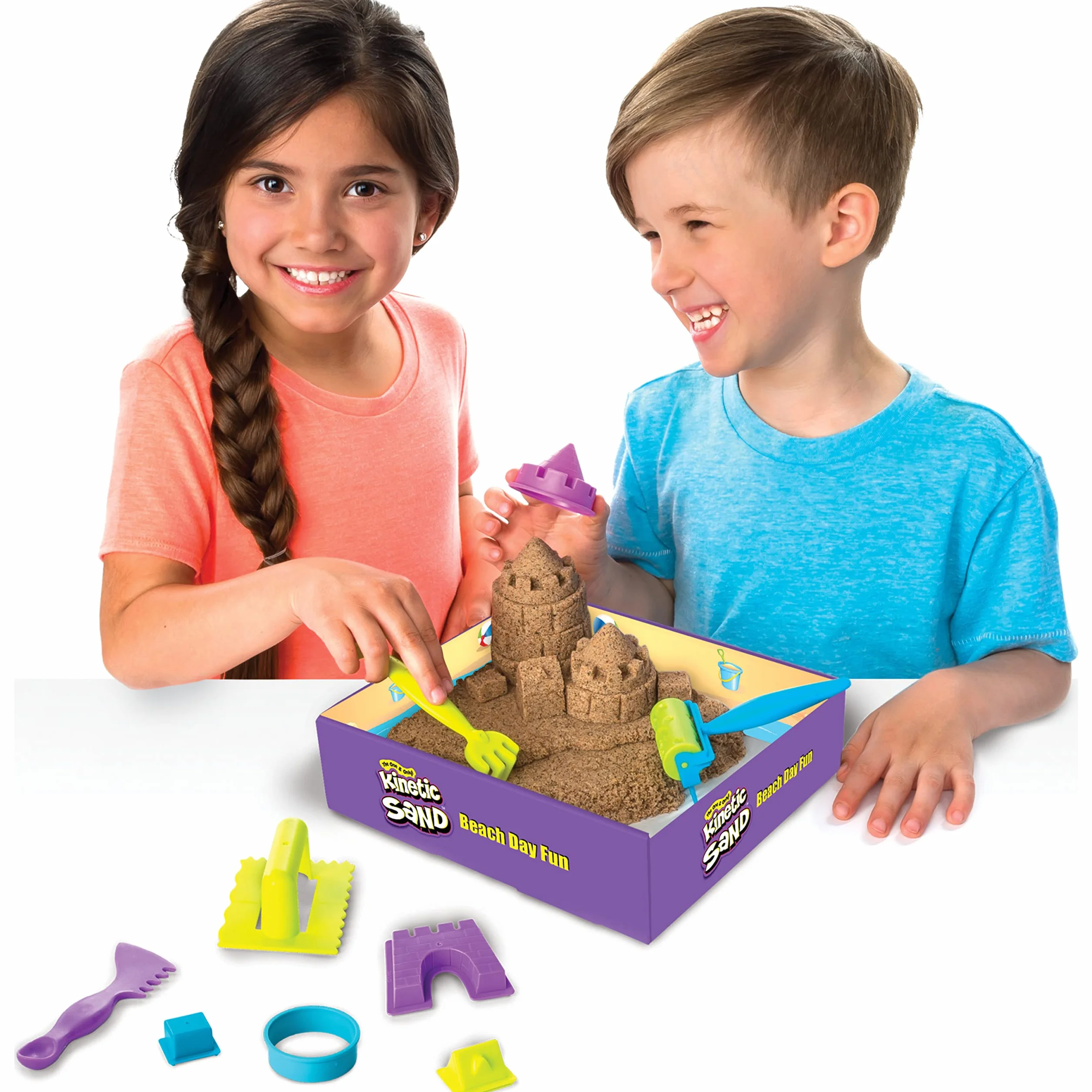 Kinetic Sand, Zabawa na plaży, piasek kinetyczny z foremkami, dla dzieci od 3 lat