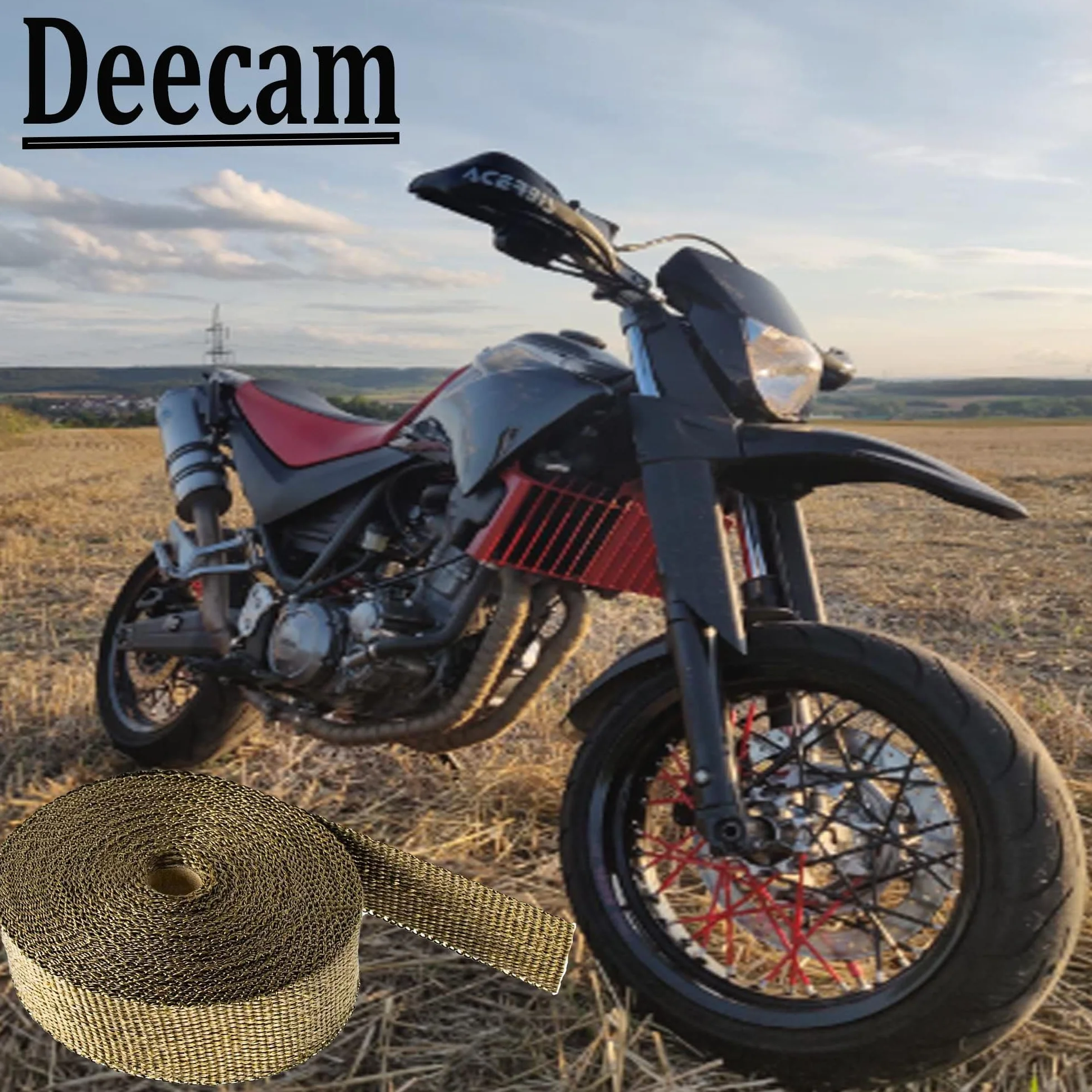Taśma termiczna do motocykli 5M, taśma uszczelniająca do układów wydechowych, 10 sztuk 300x4,6 mm z opakami ze stali nierdzewnej, opaski kablowe do kolektorów wydechowych, Deecam taśma termiczna do