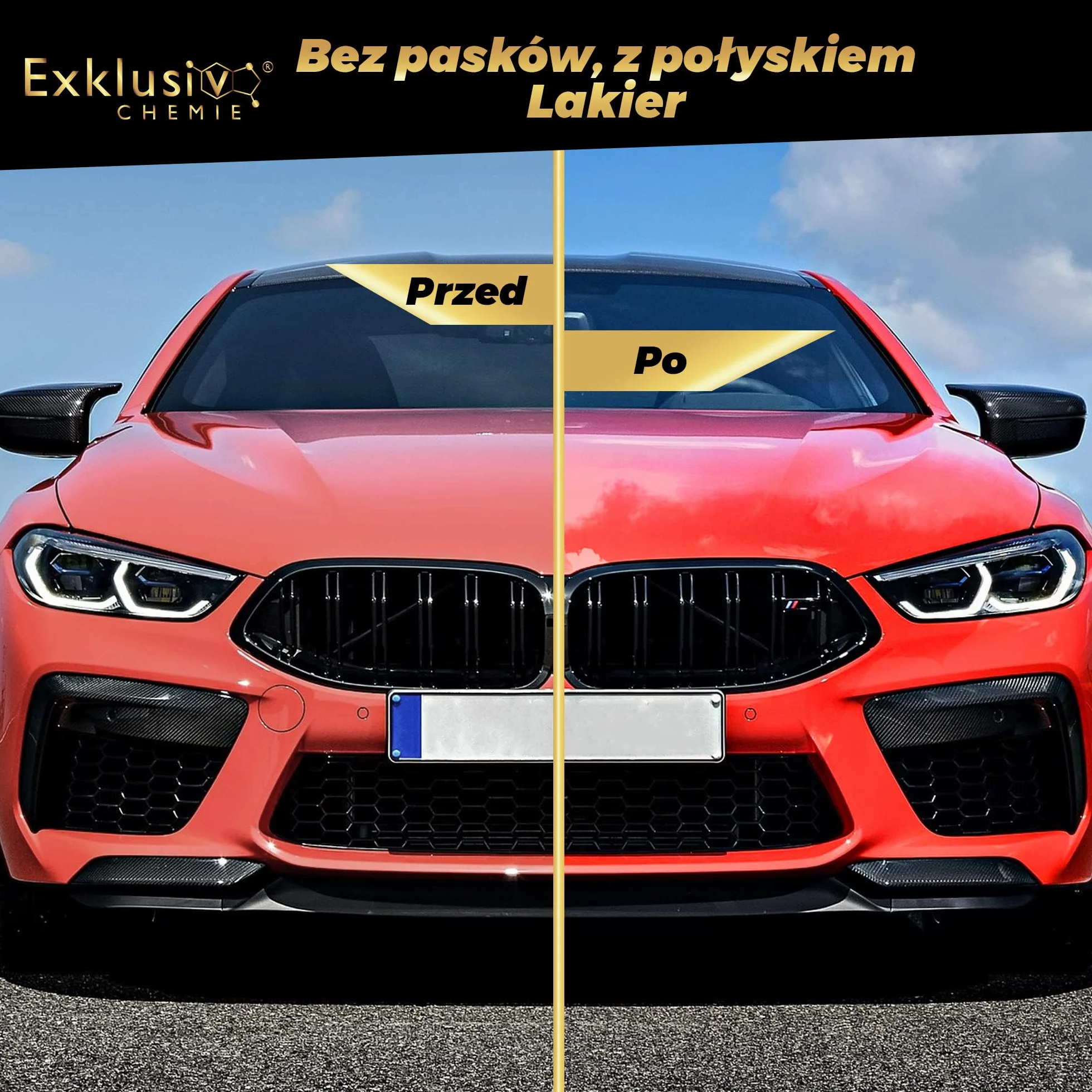 Exklusiv Chemie® Carnauba Wosk w sprayu, wosk w sprayu do samochodu, lakier samochodowy do połysku i ochrony, lakier na wysoki połysk, wosk samochodowy, uszczelka ceramiczna, 500 ml