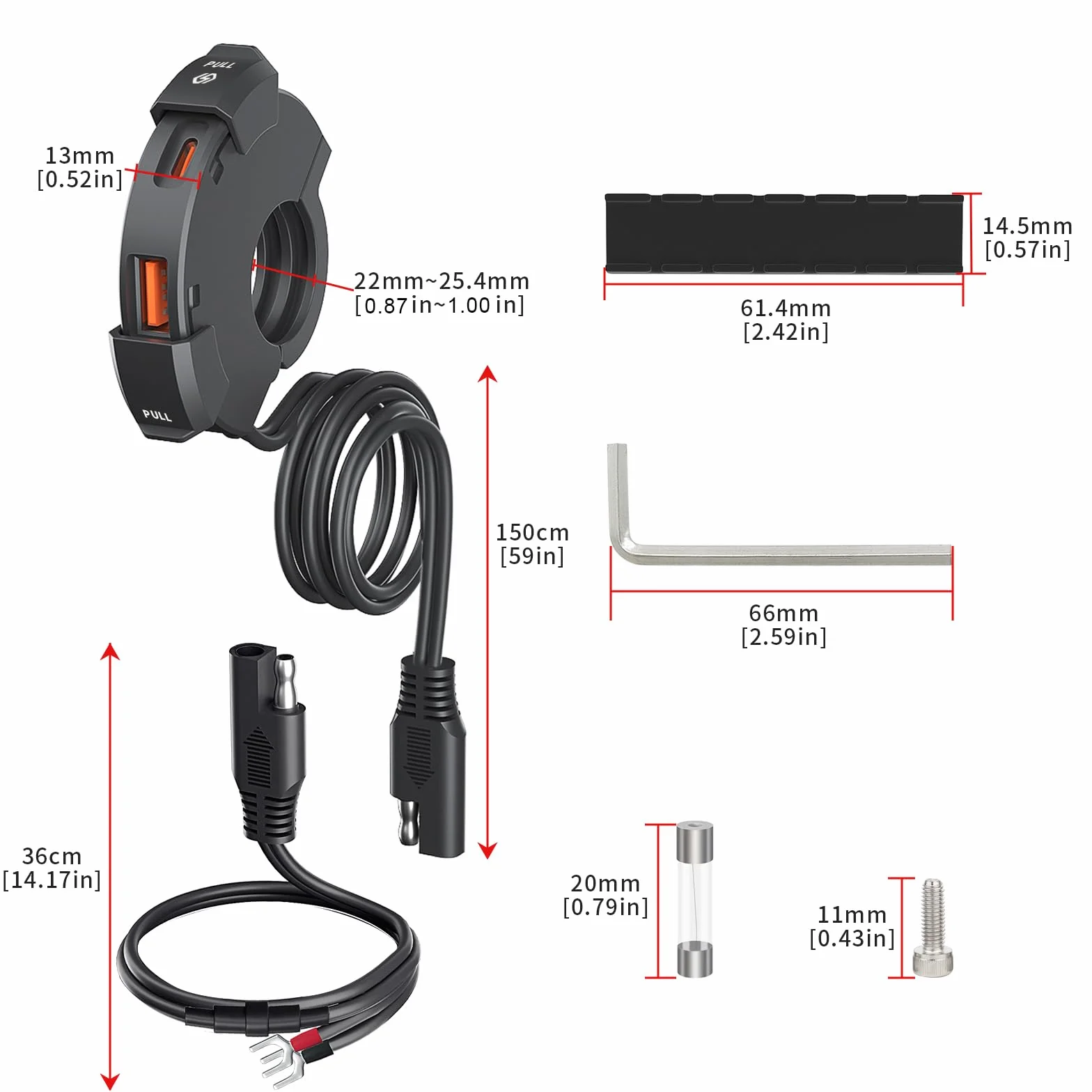 Thlevel ładowarka USB do motocykla PD typu C 12V 24V