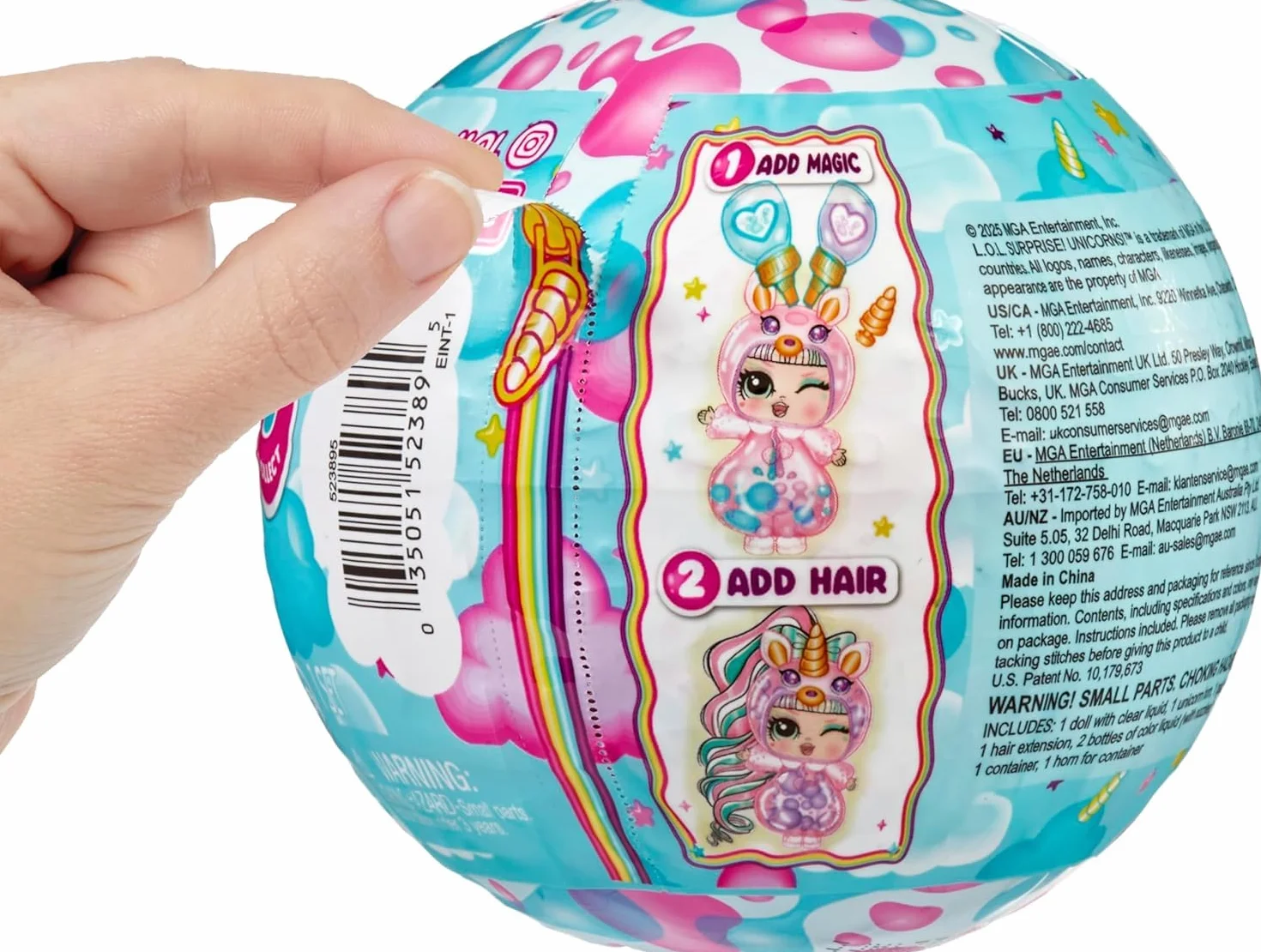 L.O.L. Surprise! Unicorns Tots - z 1 lalką z lampą lawową i przezroczystymi funkcjami, pudełko niespodzianka, 8 lalek do zebrania, zawiera 2 kolorowe mikstury, dla dzieci w wieku 4+