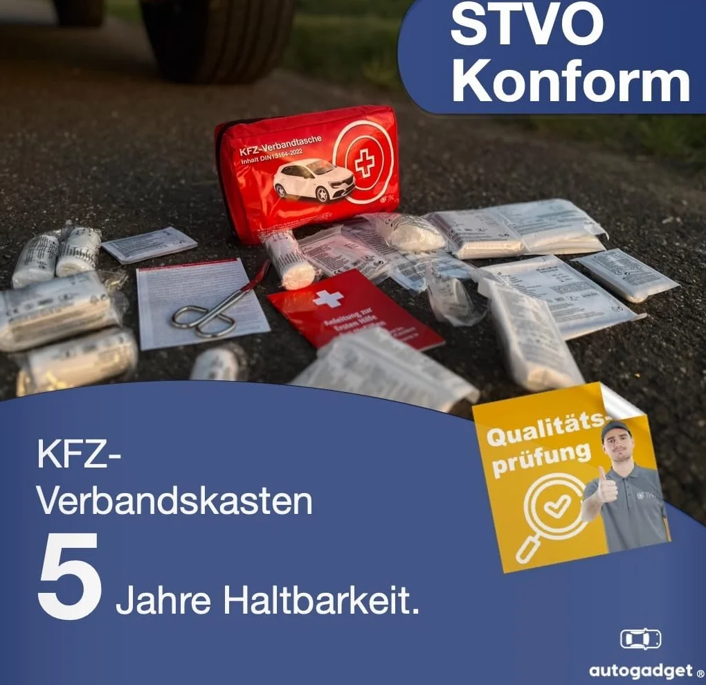 Samochodowa apteczka pierwszej pomocy TK Gruppe Timo Klingler DIN 13146 2026 2 maski medyczne