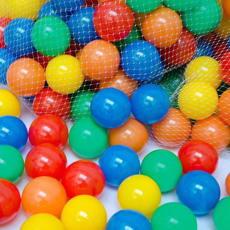 100 sztuk plastikowe kolorowe kulki, Ø 4 cm/Ø 5.5 cm baseny z piłkami dla dzieci, plastikowe kulki gry dla dzieci pierwsze dzieciństwo wypełnić baseny zasłony, mieszane kolory