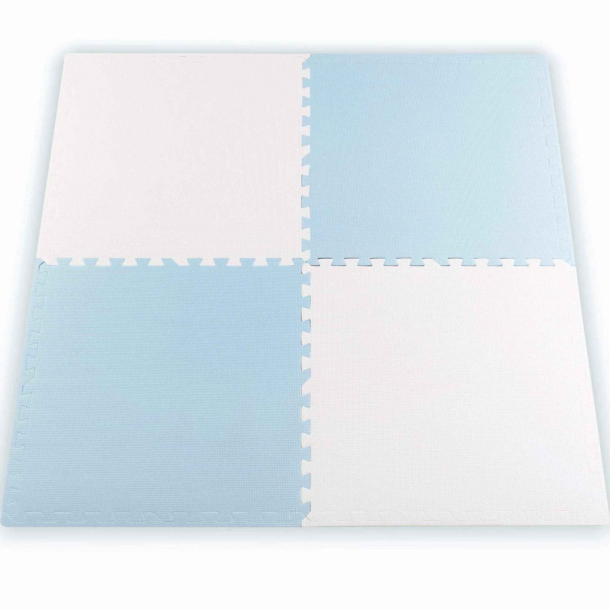 Ricokids Mata Piankowa Podłogowa Antypoślizgowa dla Dzieci Puzzle 4 Elementy 120 x 120 x 1 cm Biało-Niebieska