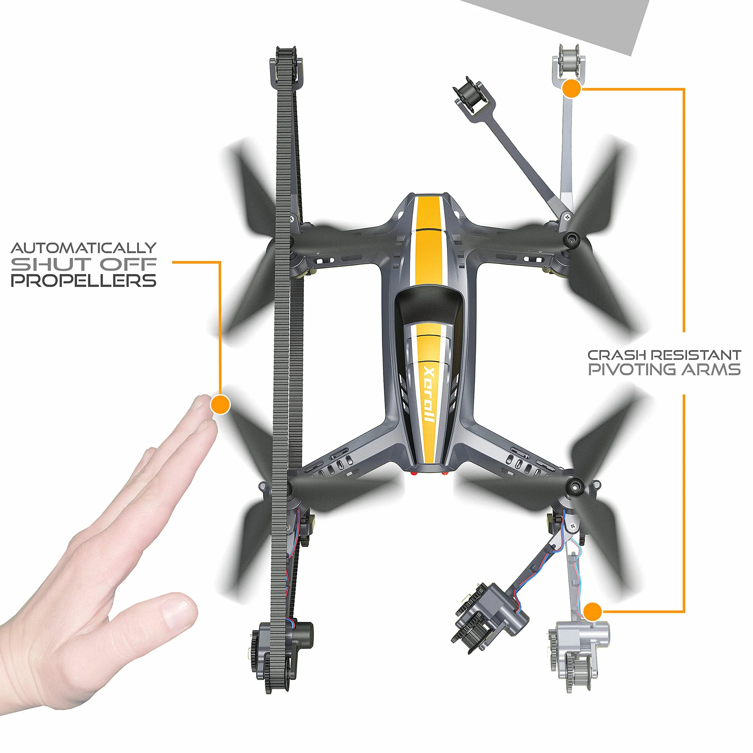 X-TANKCOPTER Hybrid Quadcopter-Tank Drone, HD Camera, Smartphone App, VR Goggles FPV, 2.4GHz'