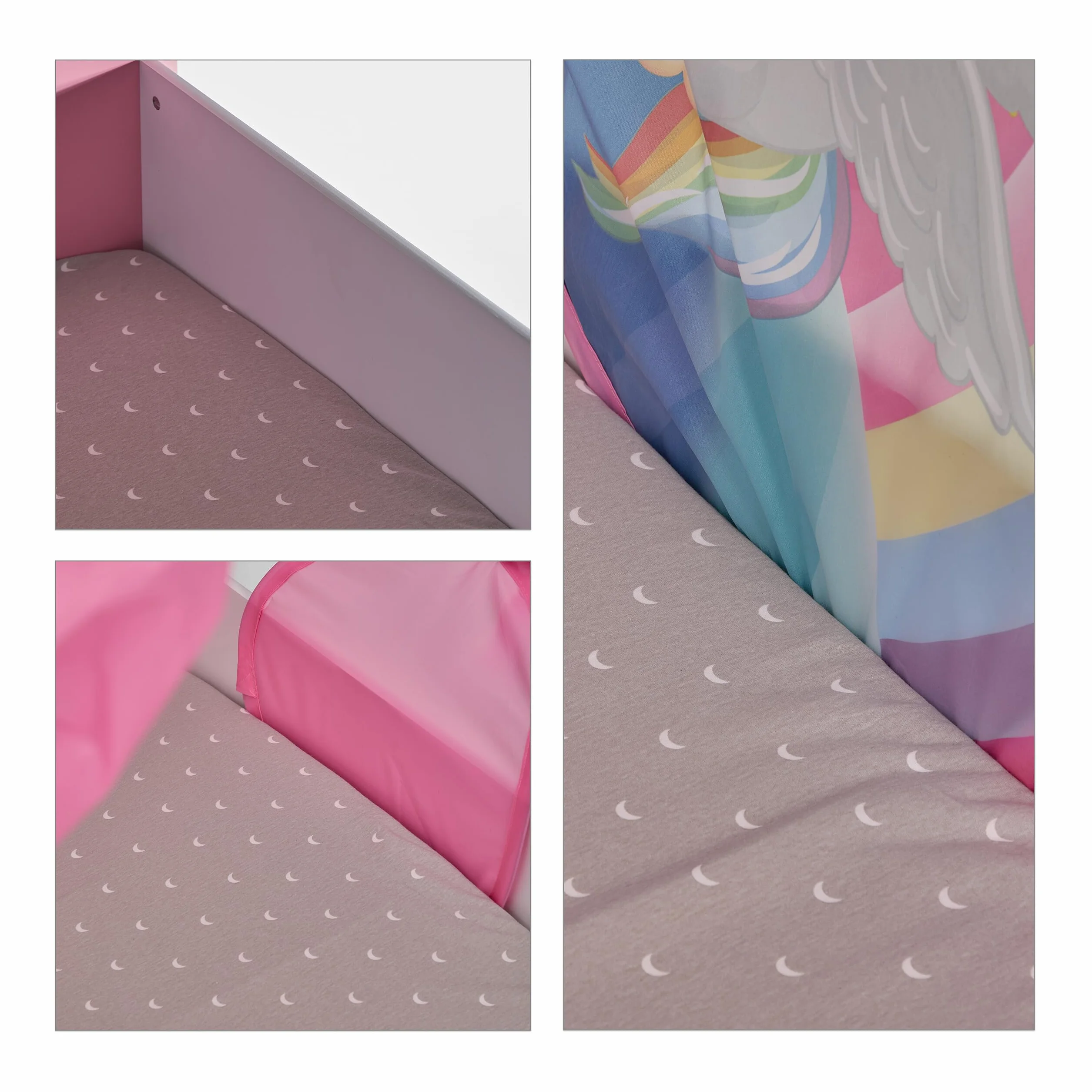 Relaxdays namiot dziecięcy BD 220 x 79 cm, tunel do łóżka, łóżko dziecięce, system pop-up, tunel marzeń, jednorożec