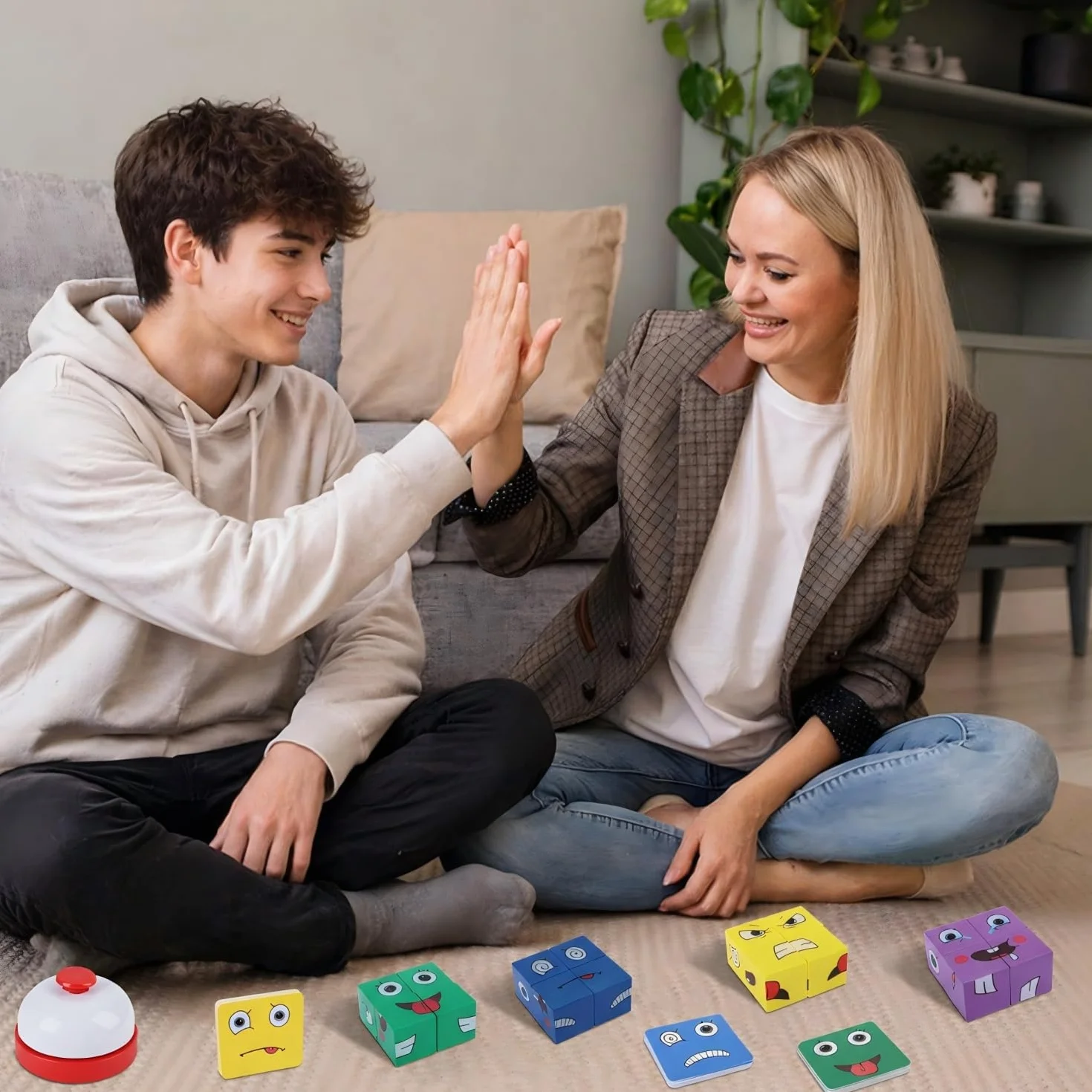 Puzzle Drewniane Kostki, Face Change Cube, Gra z Emotikonami