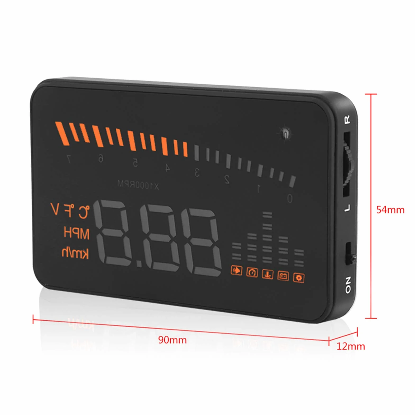 Wyświetlacz Head Up 3-calowy HD Plug and Play OBDII EUOBD do samochodu