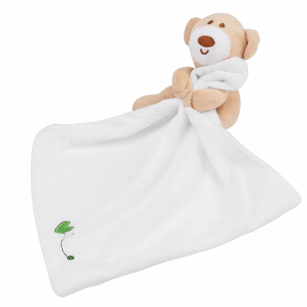 Lovely Bear Baby Infant Comfort Pluszowy Koc Ochronny Śliczne Miękkie Dzieci Zabawka Zwierzęca Dla Noworodka Urodzinowy (Biały)