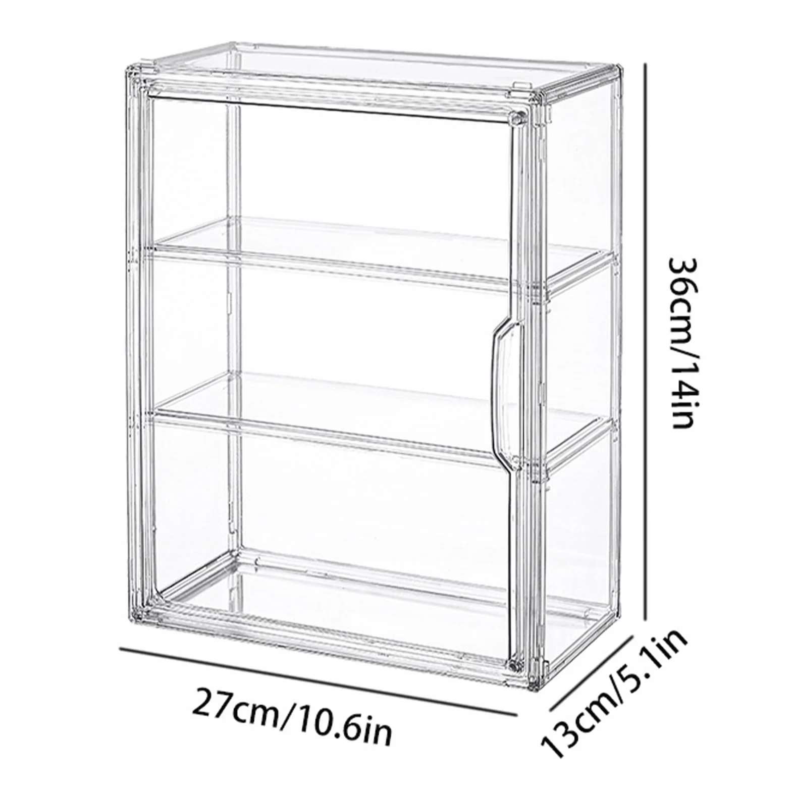 Gablota na miniatury, akrylowy organizer dla lalek z magnetycznymi drzwiami, pudełko do przechowywania figurek z wyjmowaną półką, do domu, mieszkania, szkoły, książek, , lalek, figurek