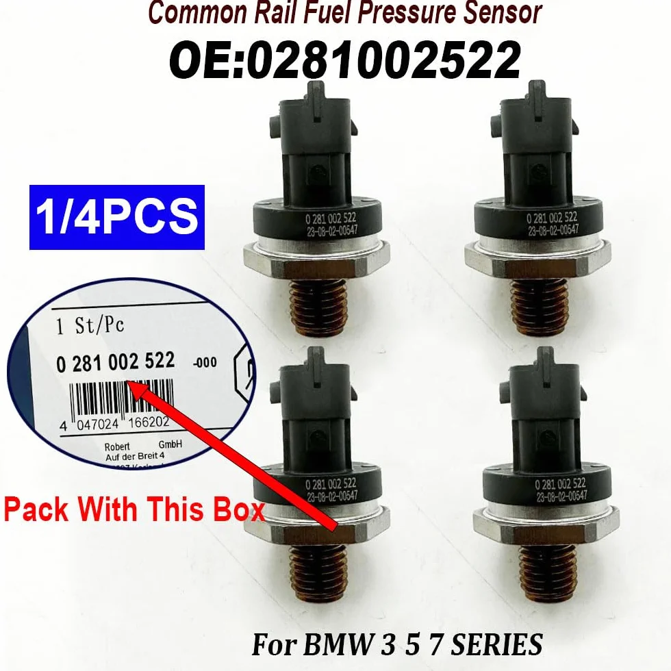 1/4 SZTUK 0281002522 0281006186 0281006022 Czujnik ciśnienia paliwa Common Rail 0281002909 do BMW serii 3 5 7 dla Iveco dla Fiata dla DUCATO