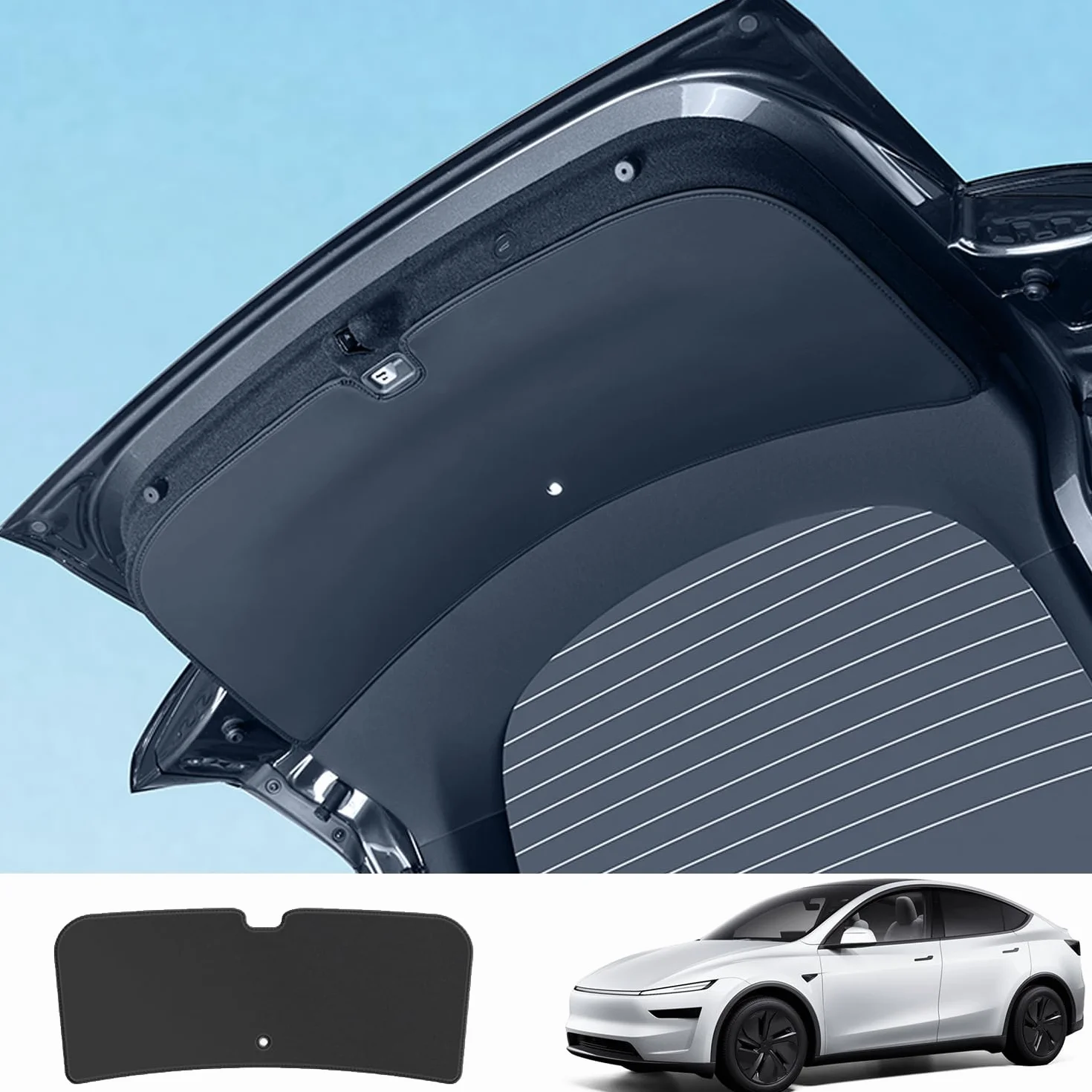 TOPABYTE Mata do tylnej klapy bagażnika do Tesla Model Y Juniper 2025, czarna skórzana podkładka ochronna na bagażnik, mata ochronna na każdą pogodę, wkładki do drzwi wewnętrznych, akcesoria