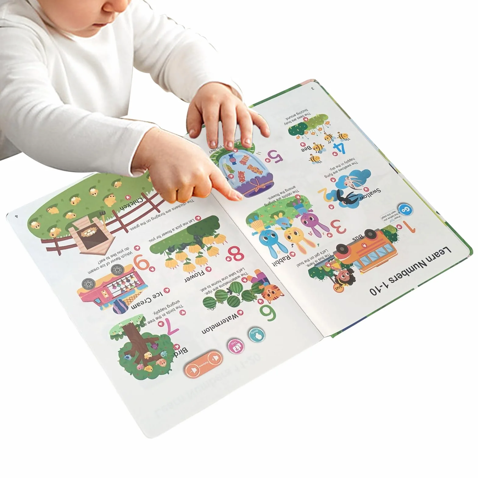 First English Words Book Sound, Interactive Talking Learning Book, Educational Speaking Books, Vocabulary Builder for Kids, , Preschoolers, Boys, Girls, 7.8x10.55 Inches