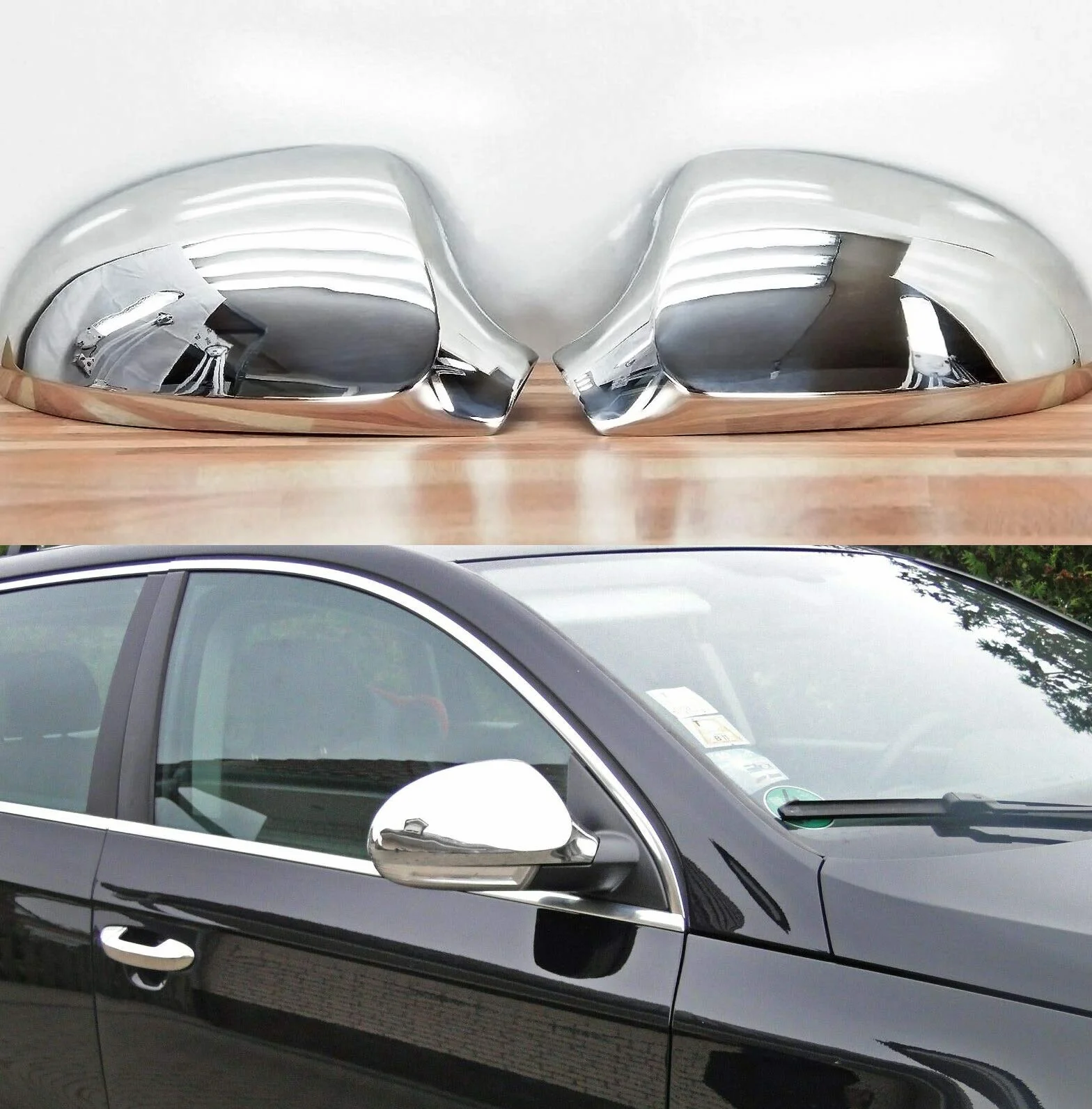 Prawidłowe chromowane obudowy lusterek do VW PASSAT B6 | 3C | 2005-2010 Stal nierdzewna 2 zestaw Zewnętrzne pokrywy lusterek