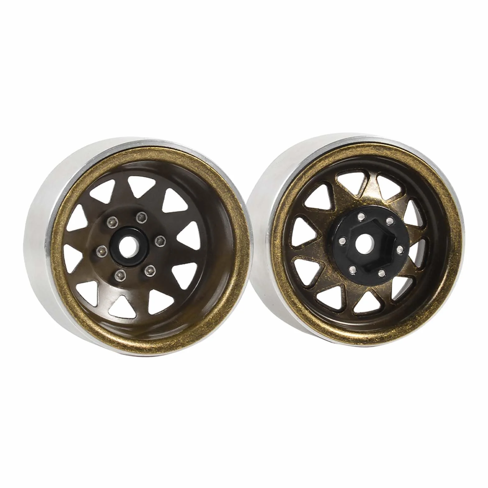 KEEDA Felgi Beadlock 1,9 cala -8,9 mm do SCX10 90046 AXI03007 TRX4 GEN7 GEN8 D90 1/10 RC Crawler Car brązowy