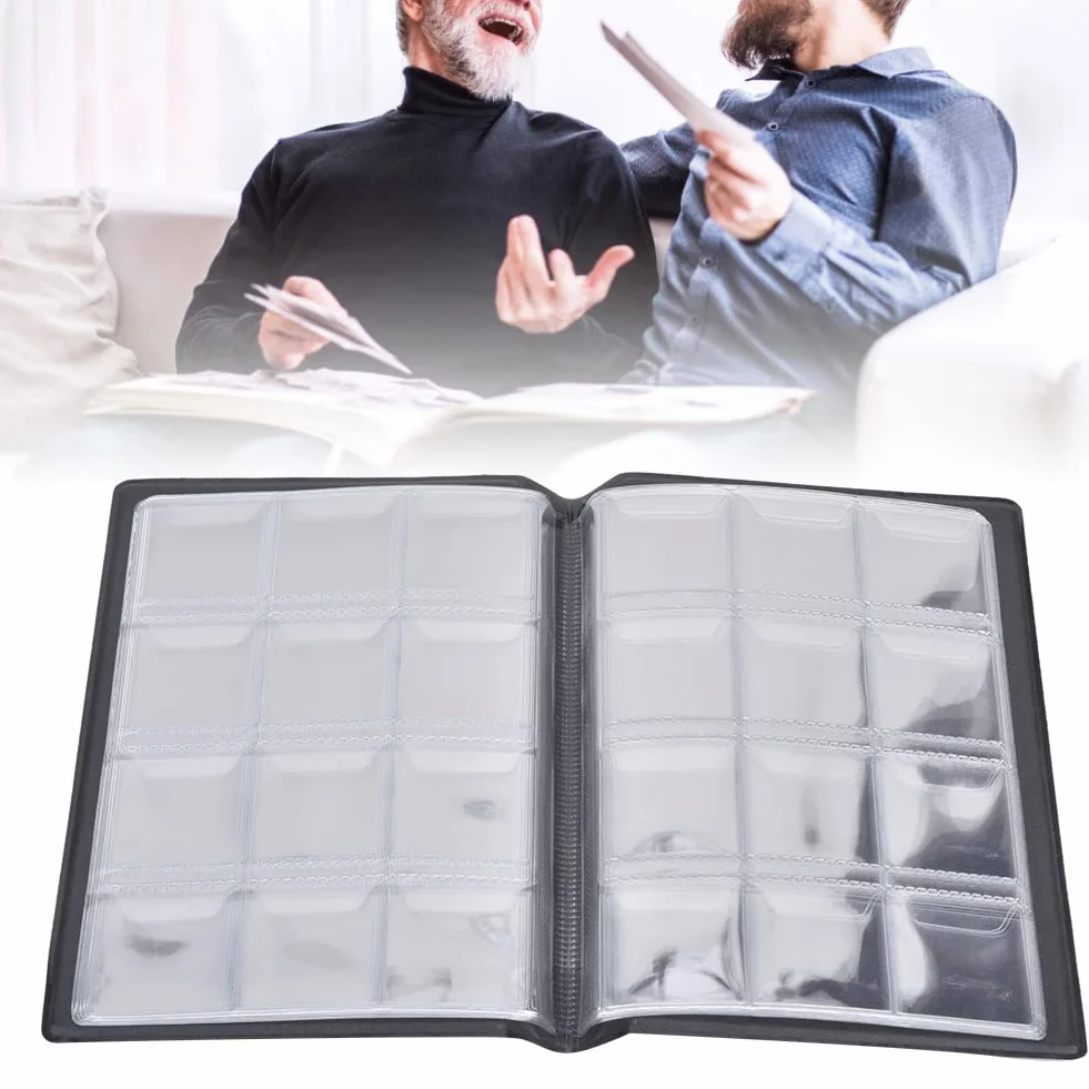 Haofy Album na Pieniądze ze 120 Kieszeniami, Etui na Monety z antypoślizgową osłoną, 10 Stron dla Kolekcjonerów, Opcje w Kolorze Czerwonym i Niebieskim (czerwony)